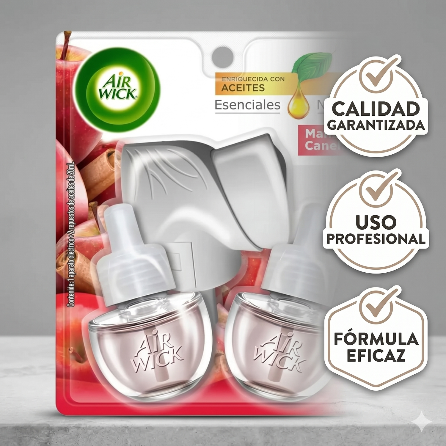 Aparato Electrico Air Wick Manzana Canela + 2 Repuestos 21ml-4