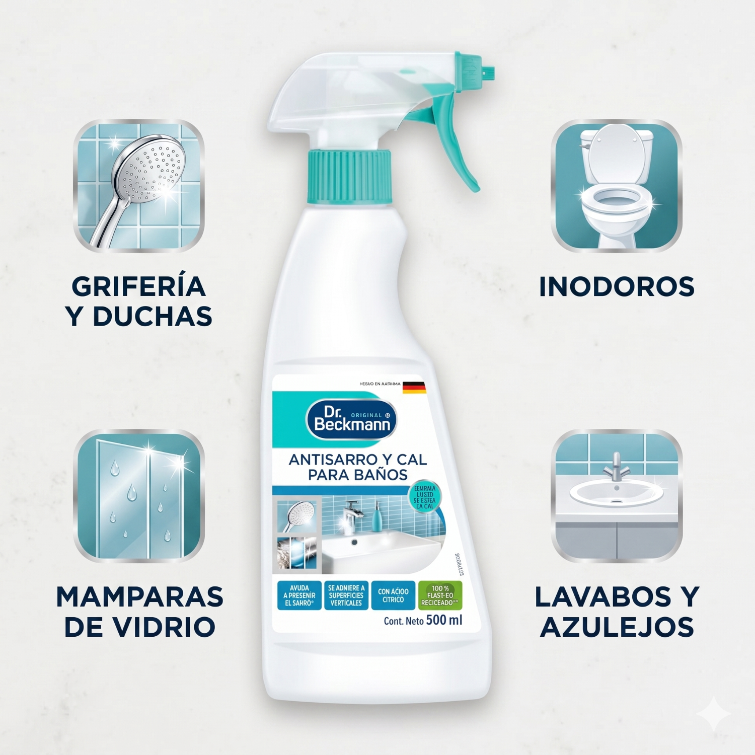 Limpiador Antisarro y Cal Baños Dr. Beckmann 500ml-2