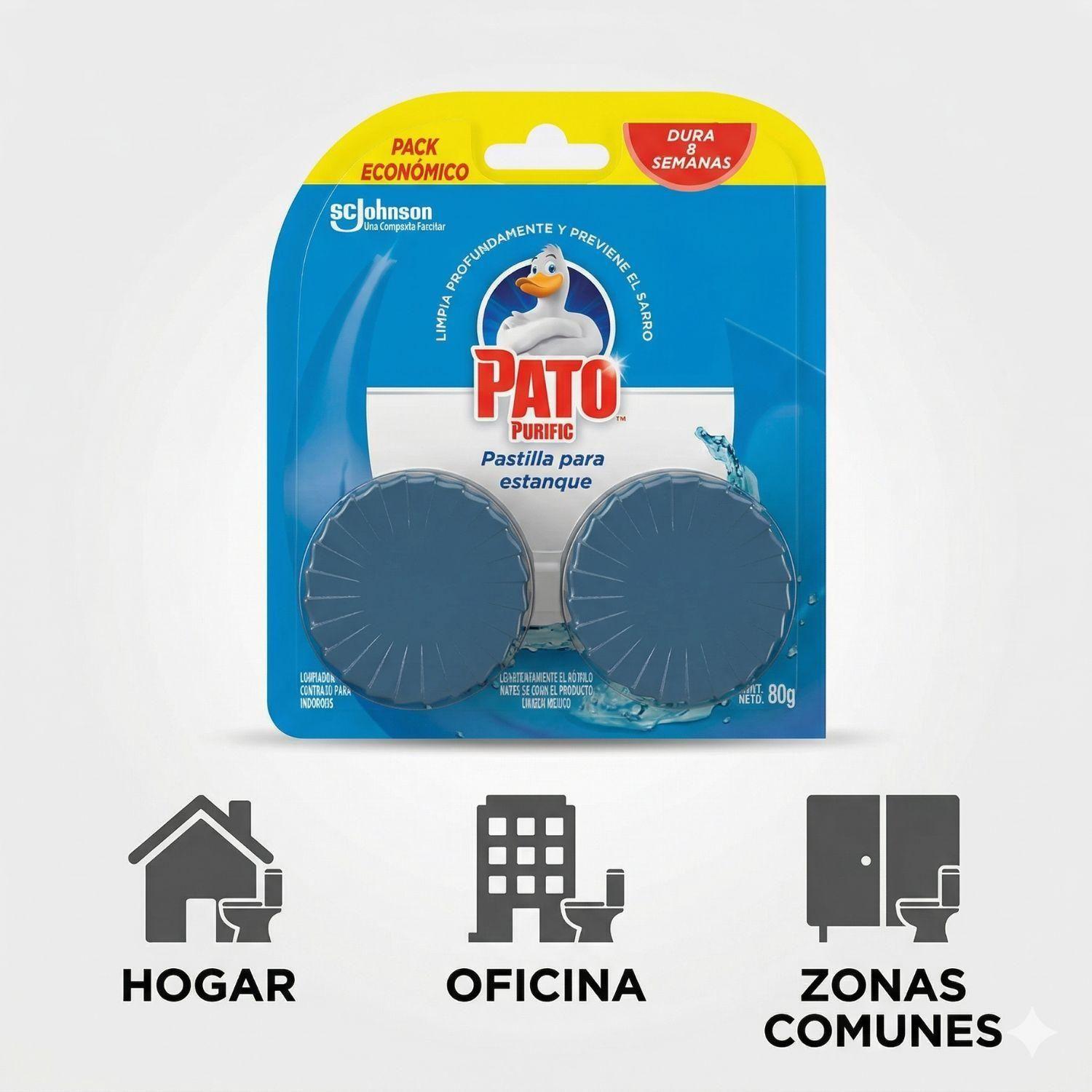 Pastilla Estanque Inodoro Azul Pato Purific Antisarro Limpieza Pack 2-4