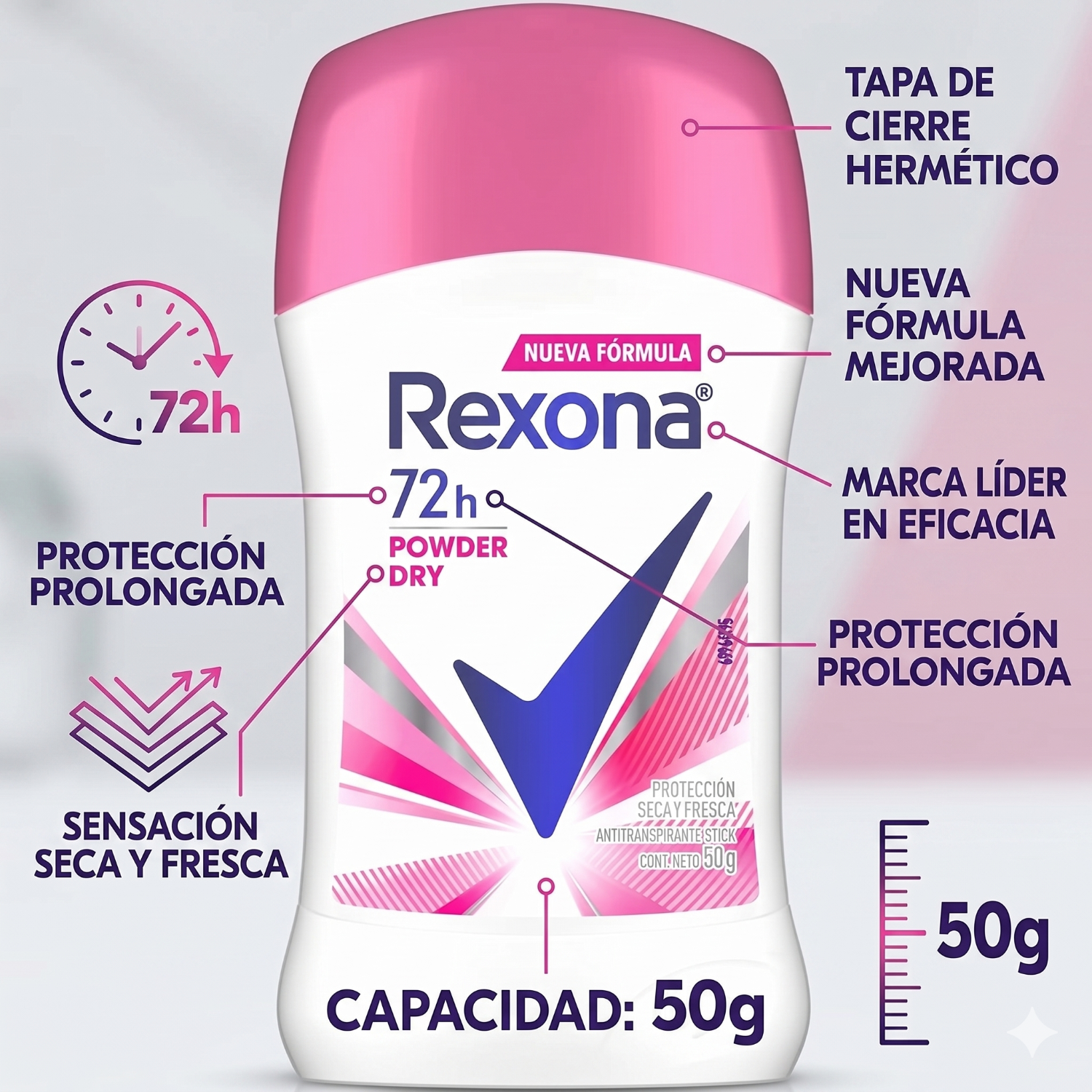 Desodorante Rexona Women Powder Dry Barra 50g-3