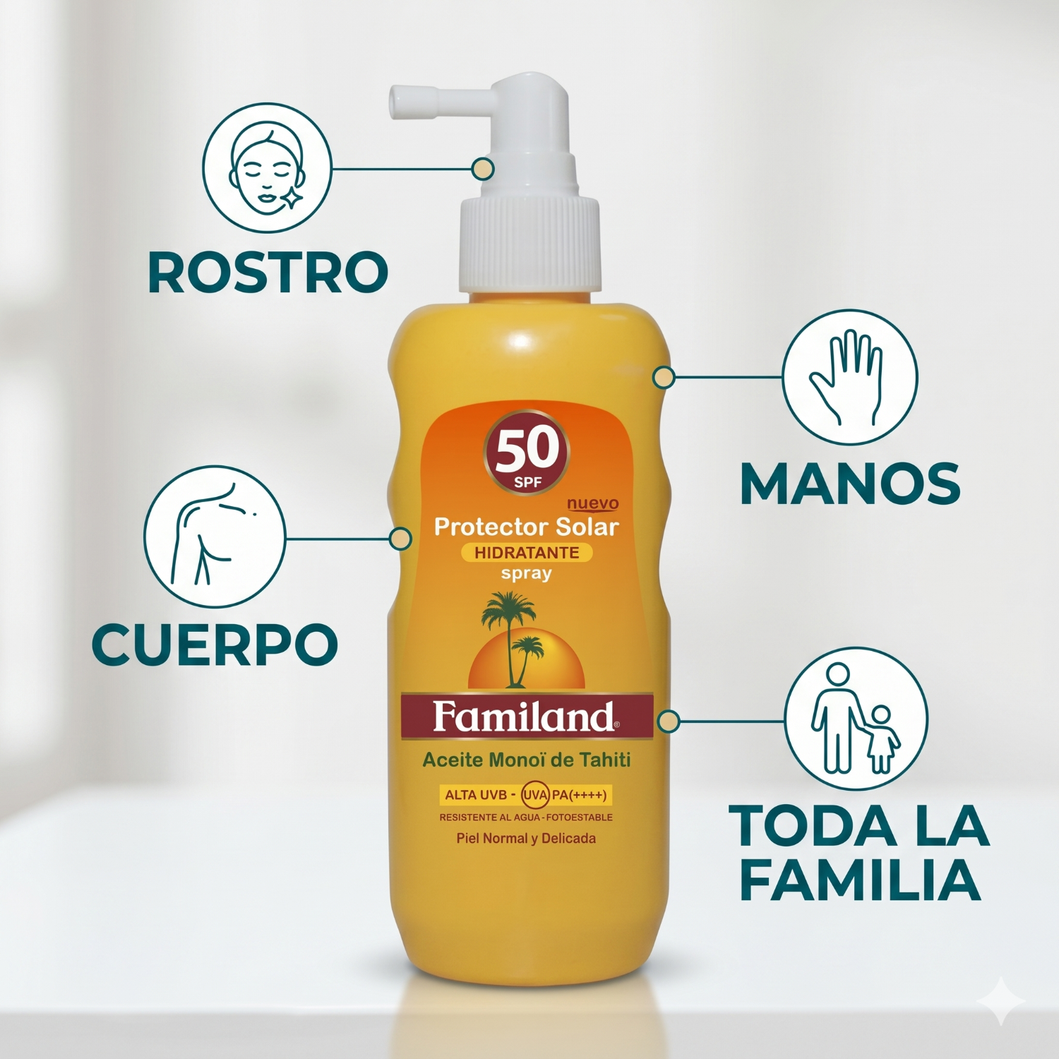 Bloqueador Solar Familand Monoi FPS50 Spray 190ml-2