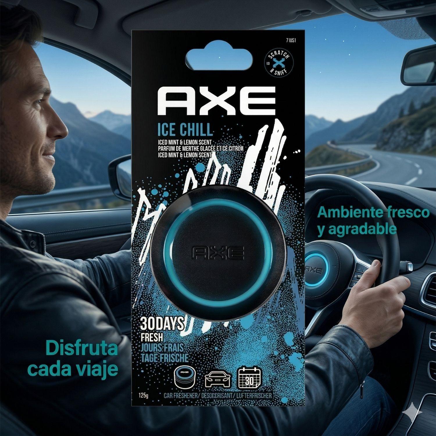 Pack 3 Aromatizantes Auto Axe Ice Gel 125g Eliminador Olores Auto-4