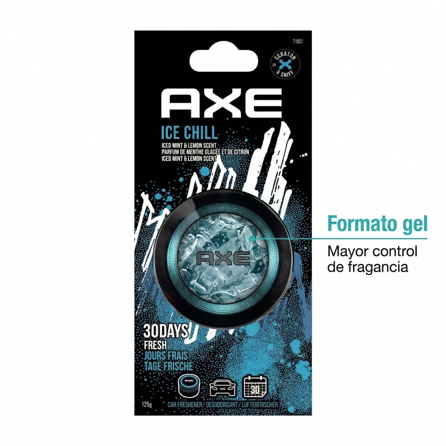 Pack 3 Aromatizantes Auto Axe Ice Gel 125g Eliminador Olores Auto-7