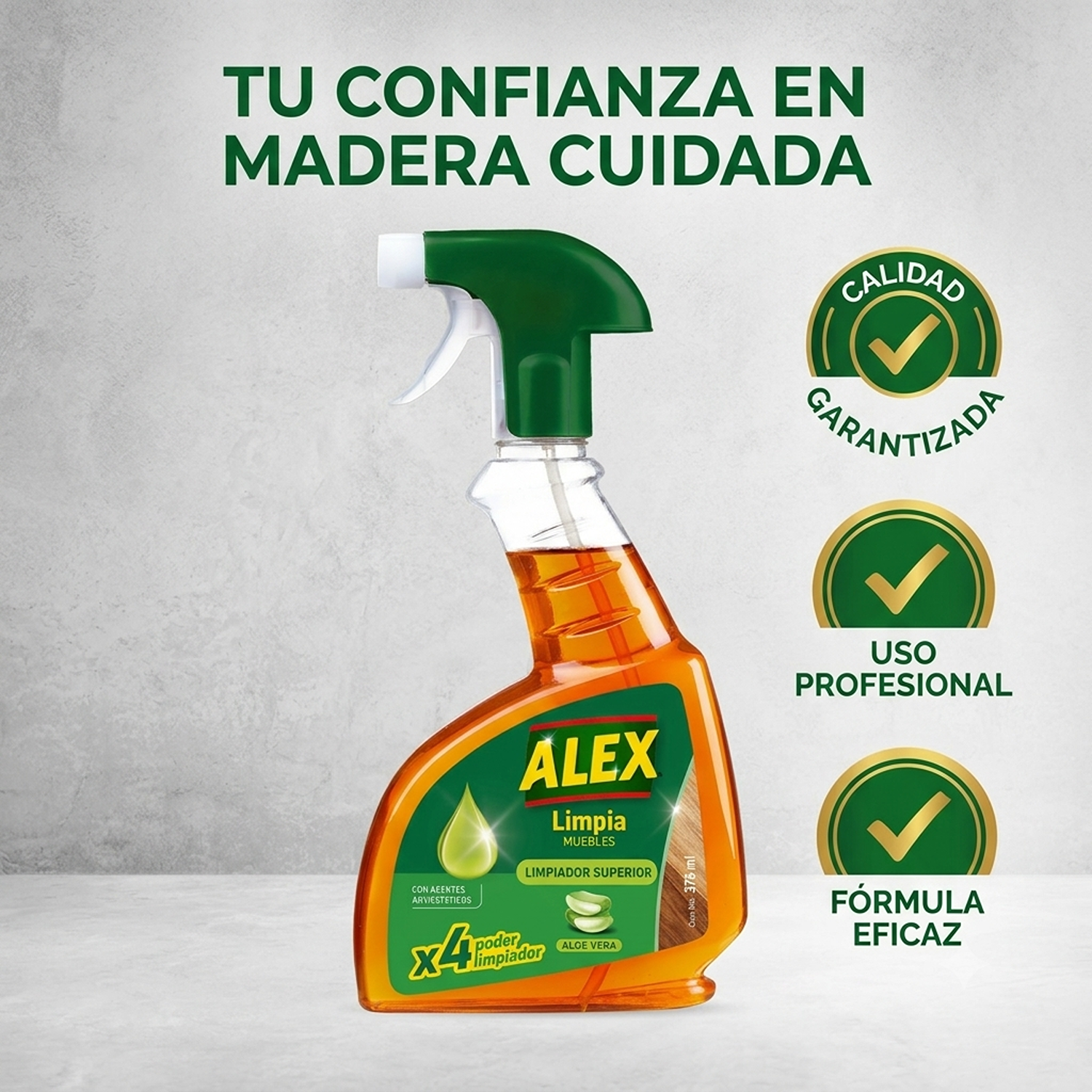 Limpiador Muebles Gatillo Alex Aloe Vera 375ml Sin Rastros-4