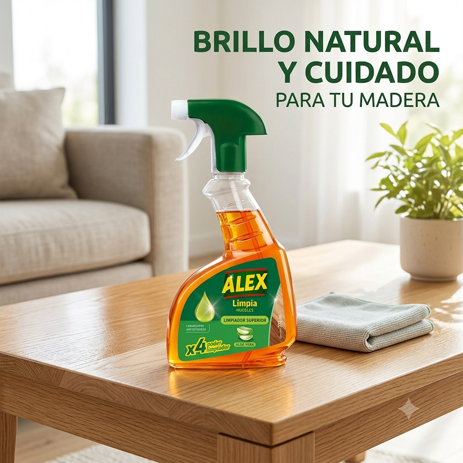 Limpiador Muebles Gatillo Alex Aloe Vera 375ml Sin Rastros-6