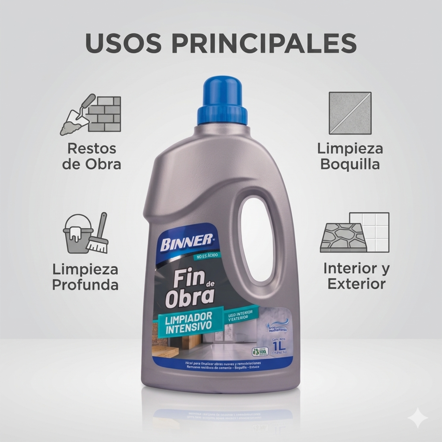 Limpiador Removedor Fin De Obras Binner 1l-2