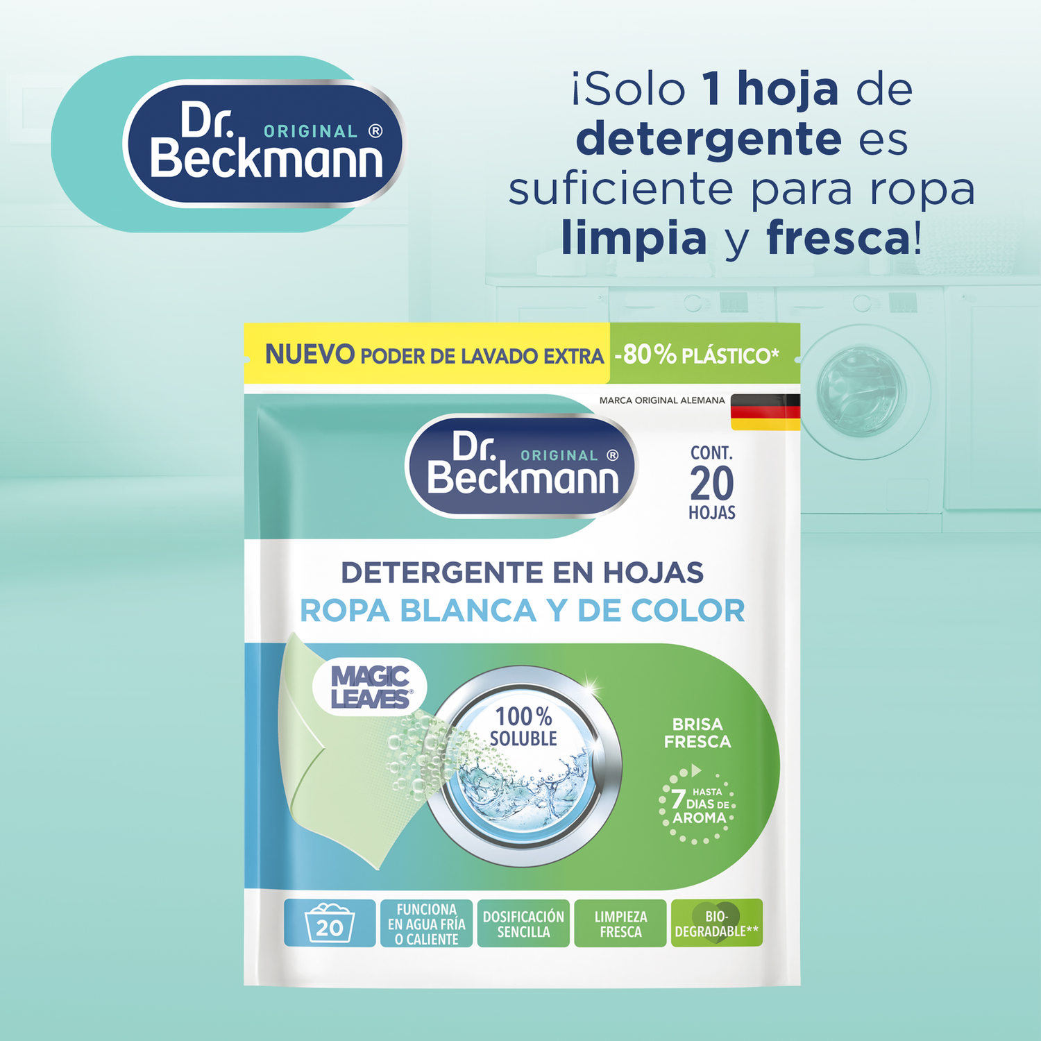 Detergente en hojas Dr. Beckmann Magic Leaves 20 hojas-3