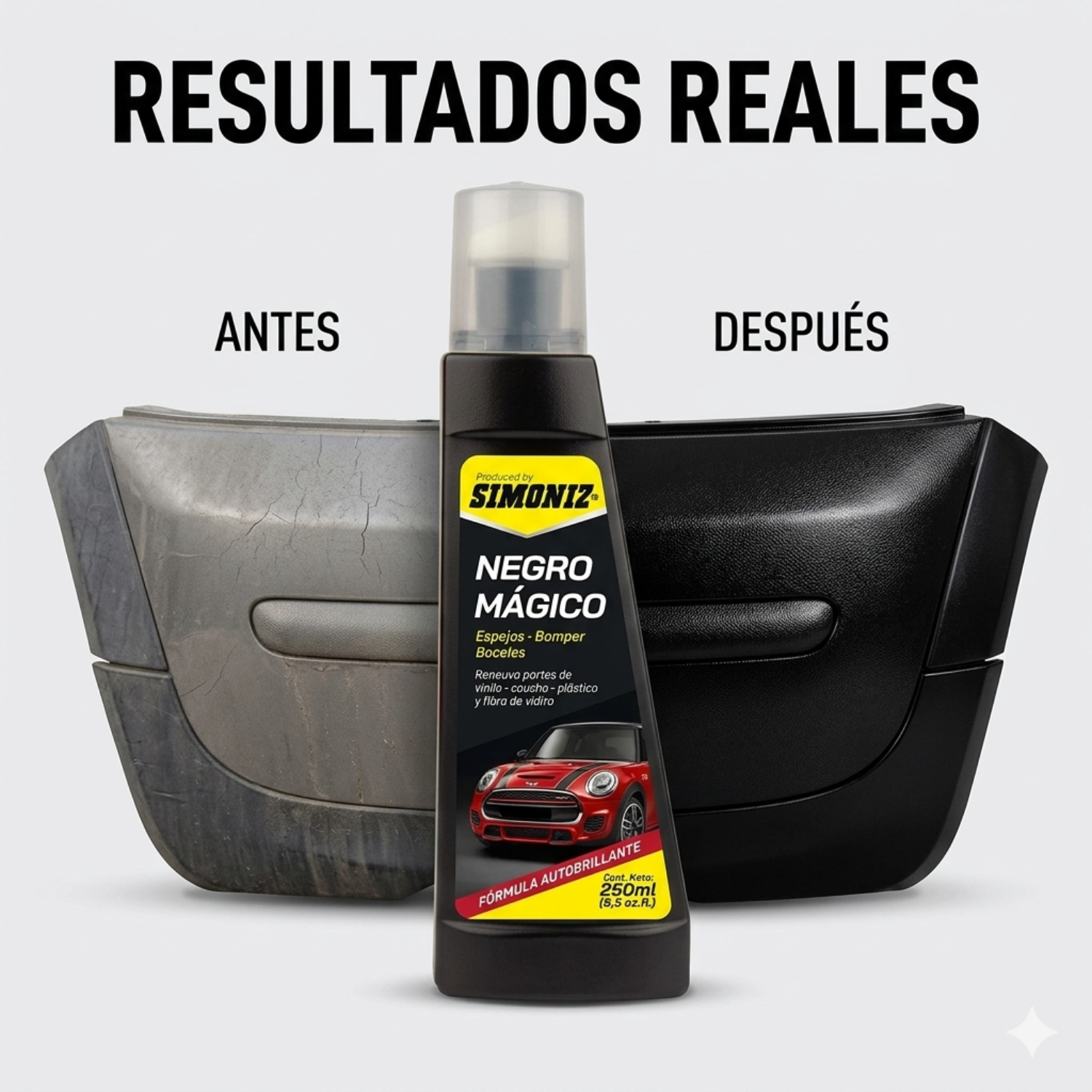 Restaurador De Plásticos Auto Simoniz Negro Mágico 250ml Parachoques-4