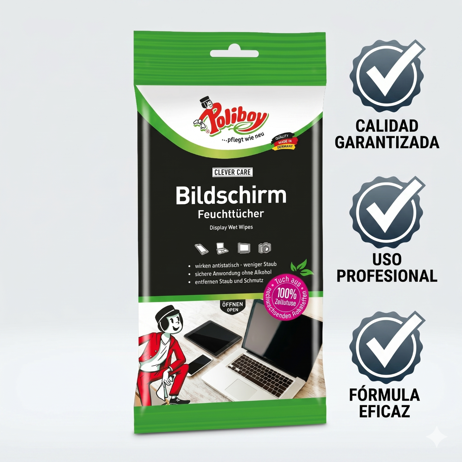 Toallitas Limpiadoras Pantallas Celular Notebook 30 Und-6