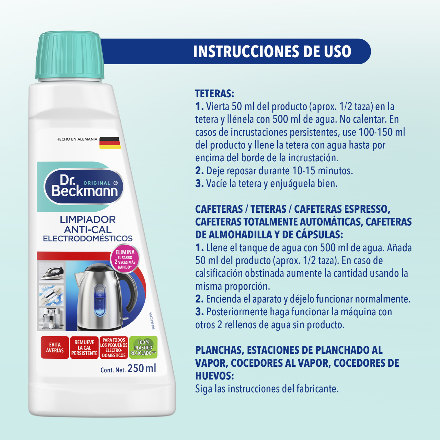Antisarro Cafetera y Hervidor Dr. Beckmann 250 ml-4