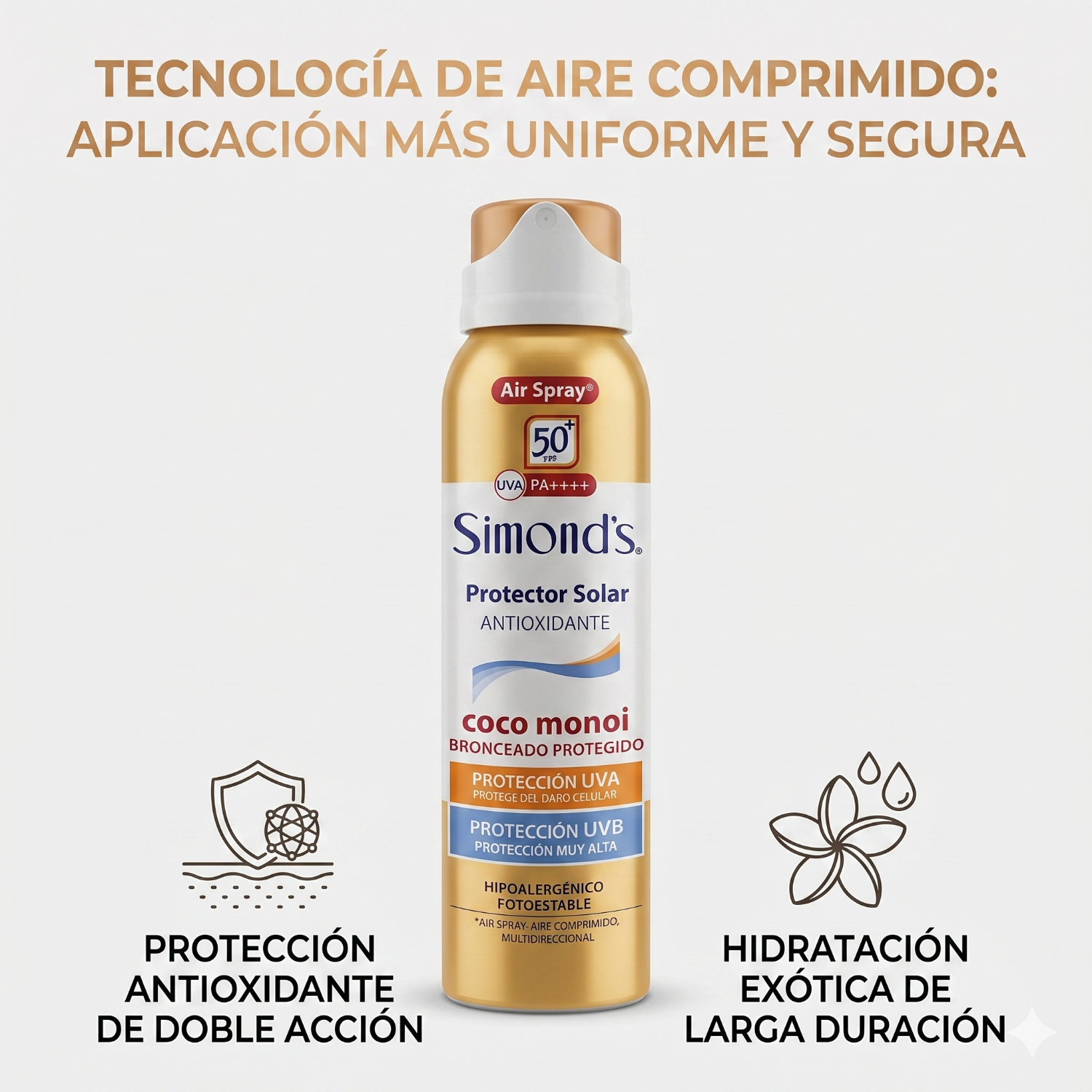 Protector Solar Simonds Air Spray FPS50 Coco Monoi 75ml-1