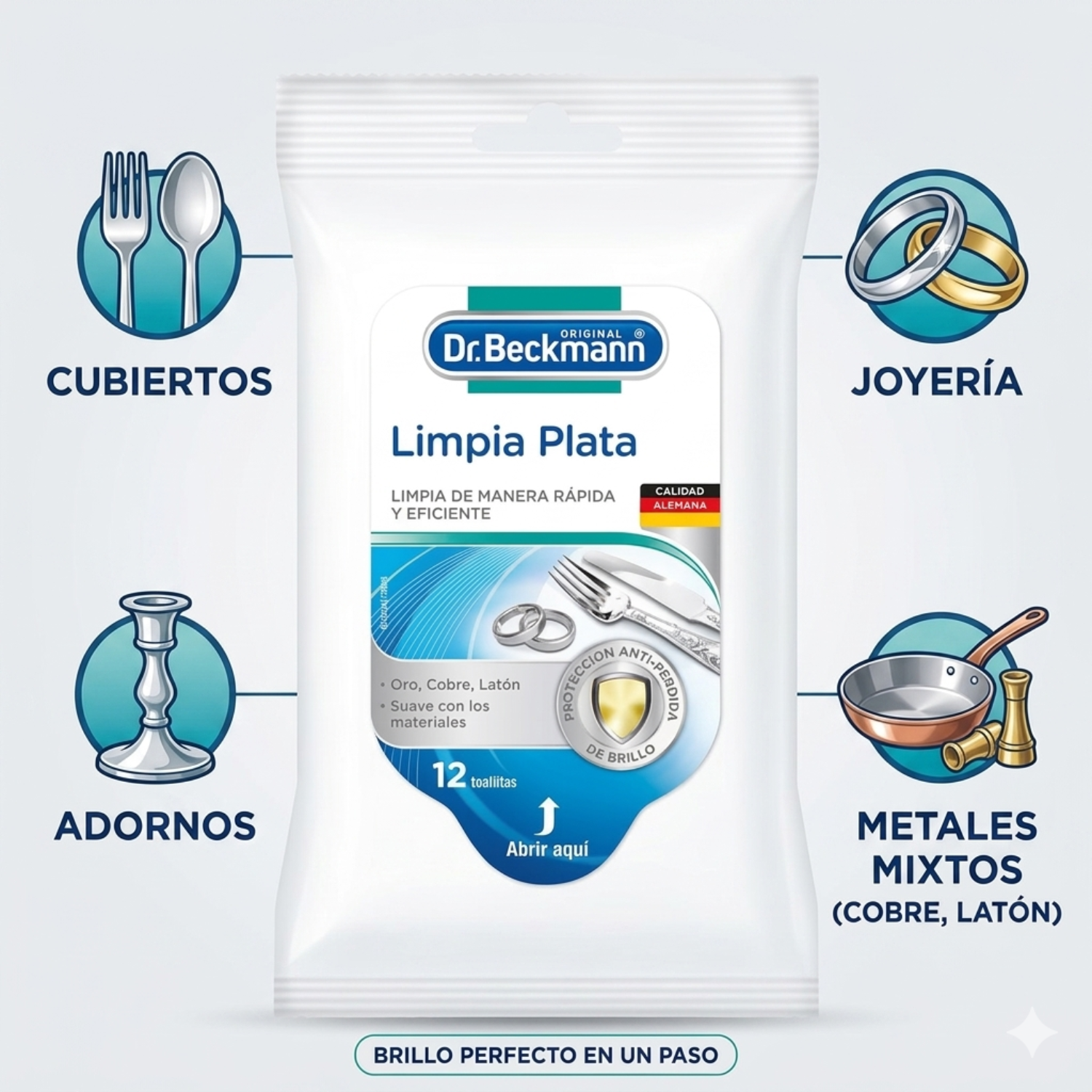 Toallitas para Plata y Metales Dr. Beckmann 12 Un-2