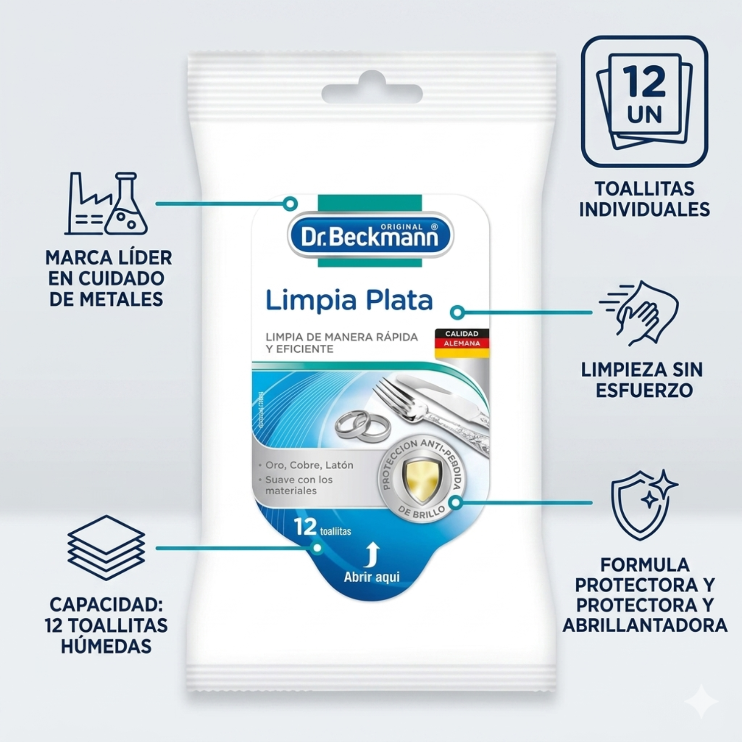 Toallitas para Plata y Metales Dr. Beckmann 12 Un-3