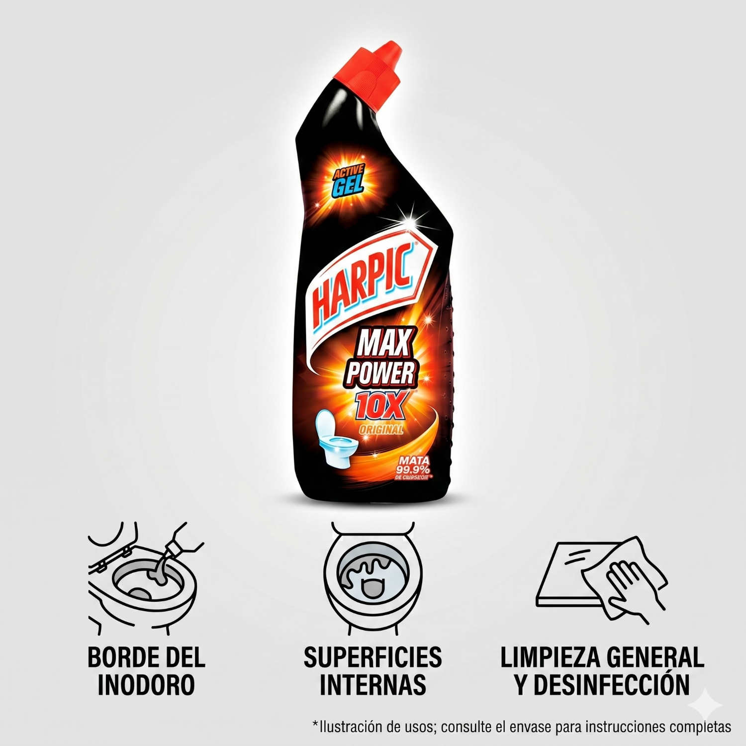 Limpiador Inodoro Harpic Power Ultra Desinfectante 750 ml-2