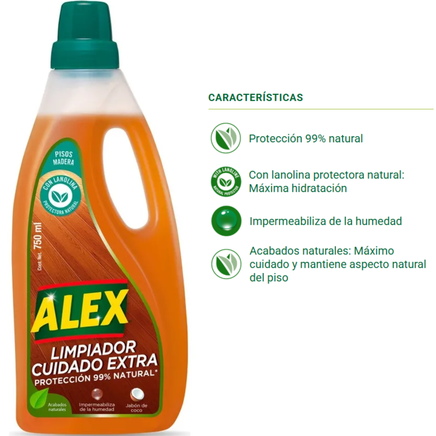 Limpiador Alex Cuidado Natural Madera 750 ml-1