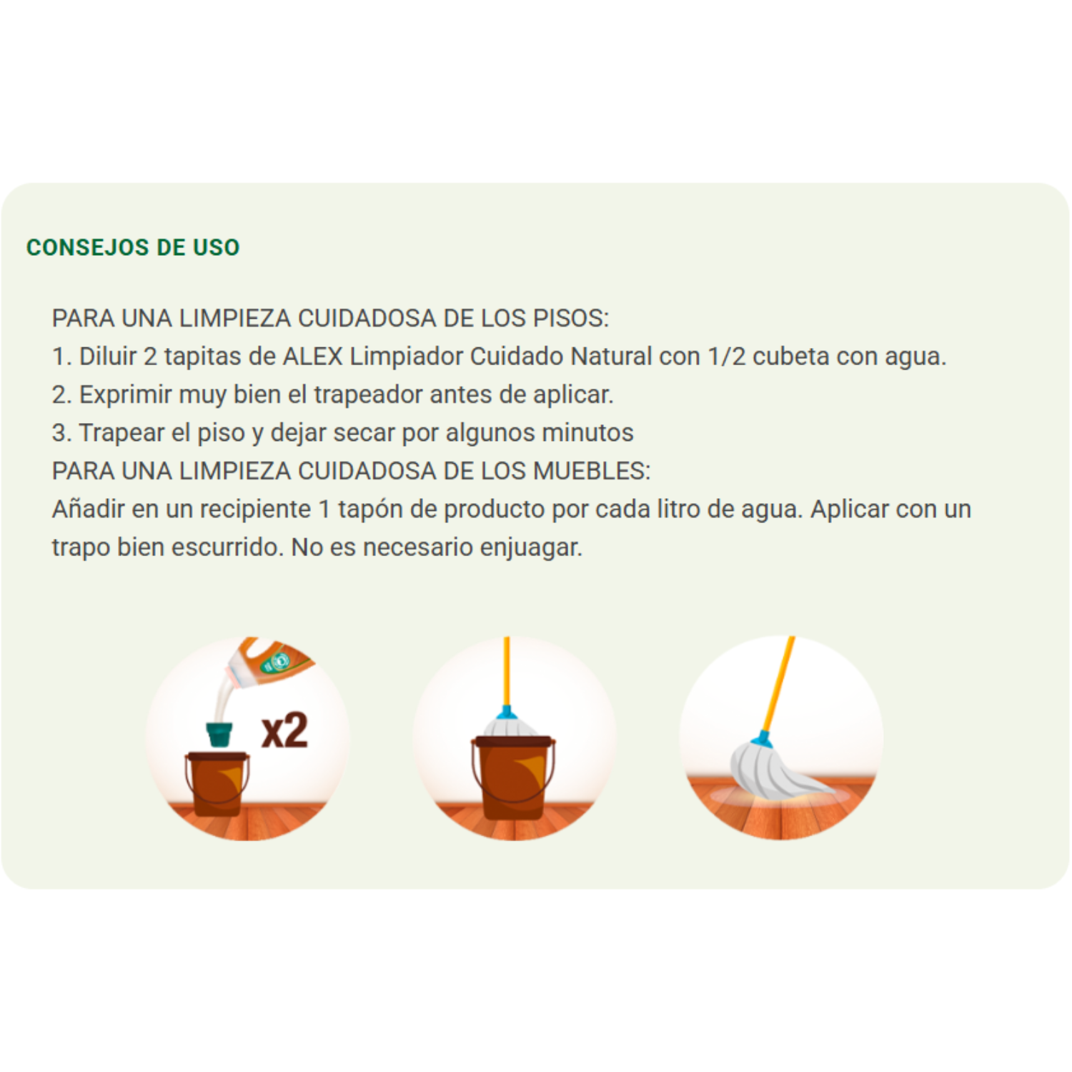 Limpiador Alex Cuidado Natural Madera 750 ml-2
