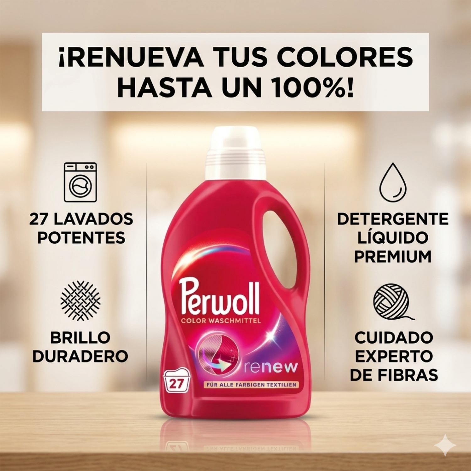 Perwoll Detergente Ropa Colores Vivos 1.35L-2
