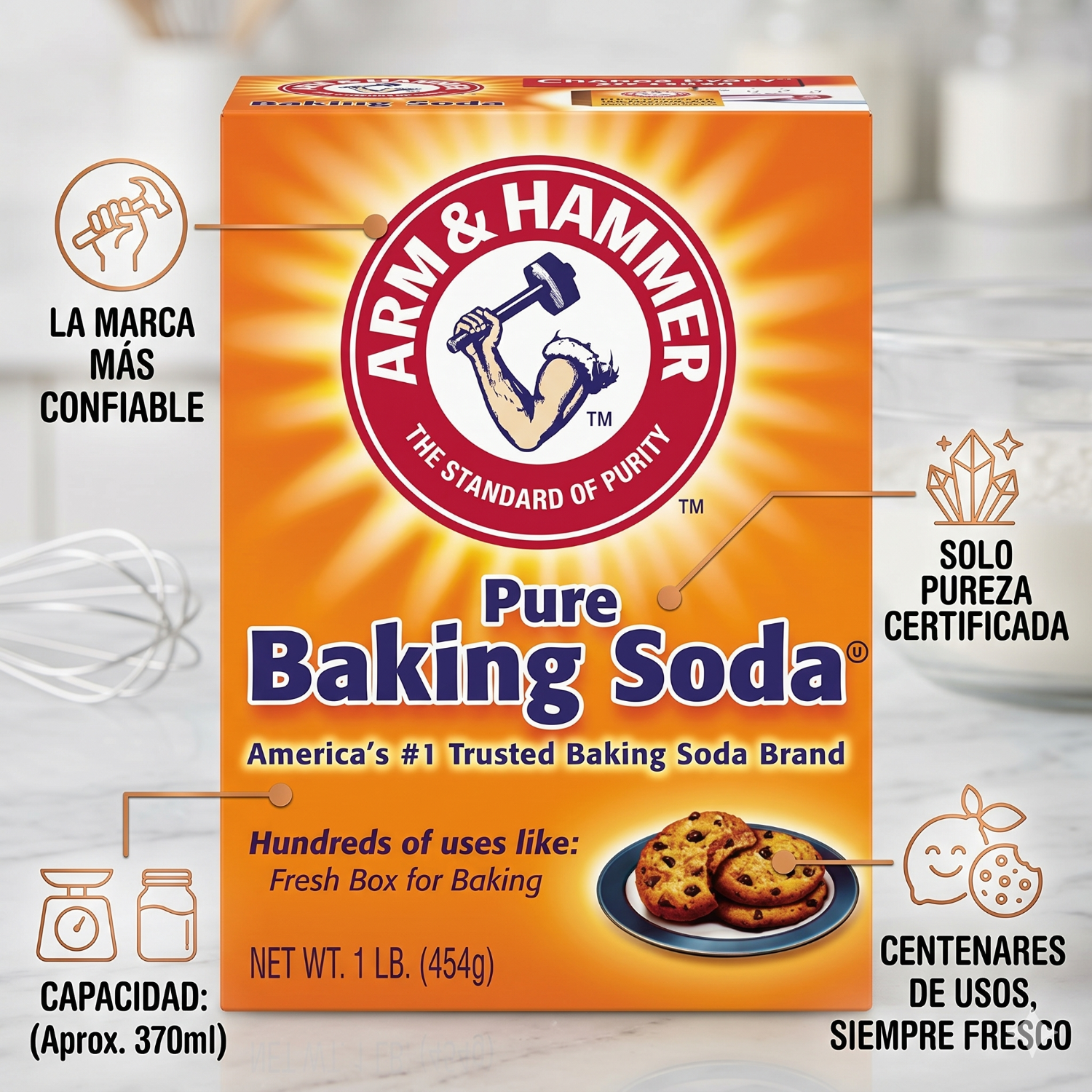 Bicarbonato De Sodio Arm & Hammer 454g-2