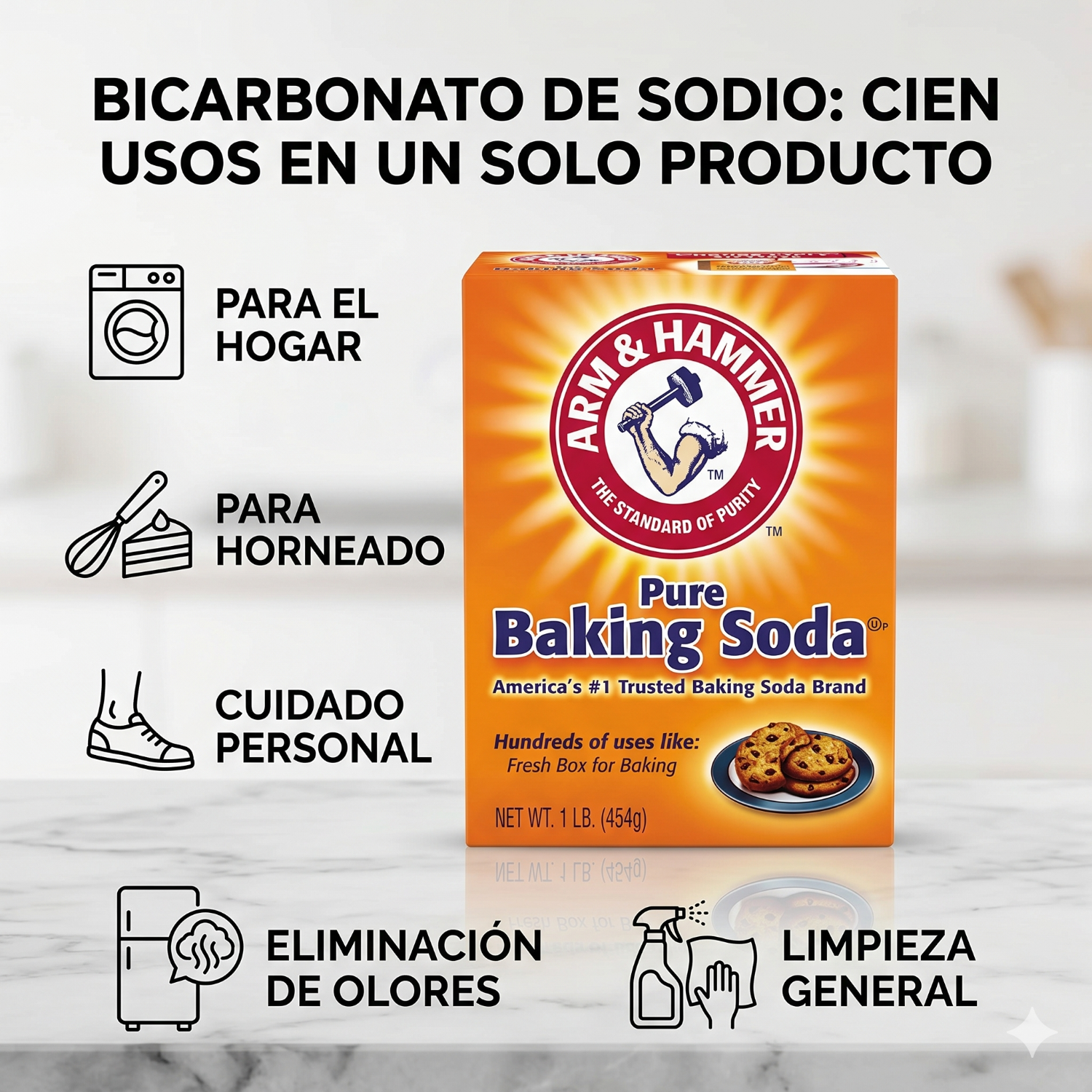 Bicarbonato De Sodio Arm & Hammer 454g-3