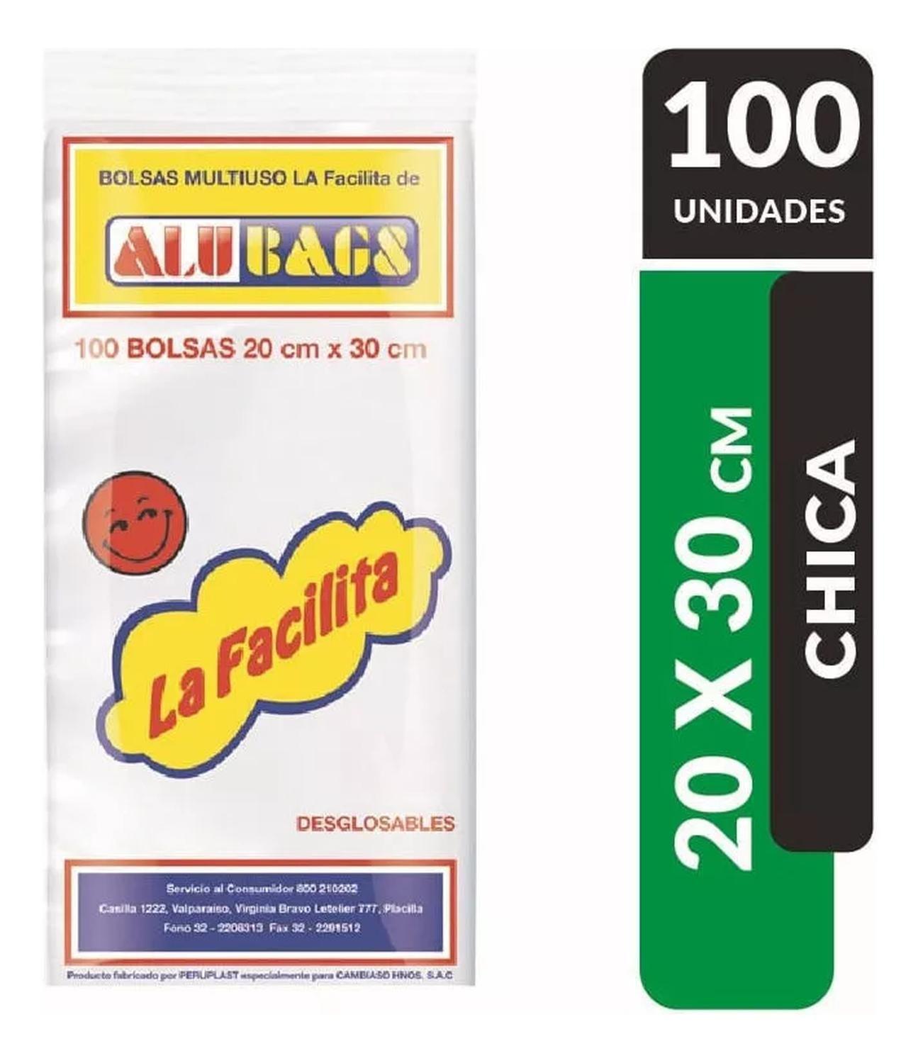 Bolsa Plástica Multiuso 100unid 20x30cm La Facilita-1