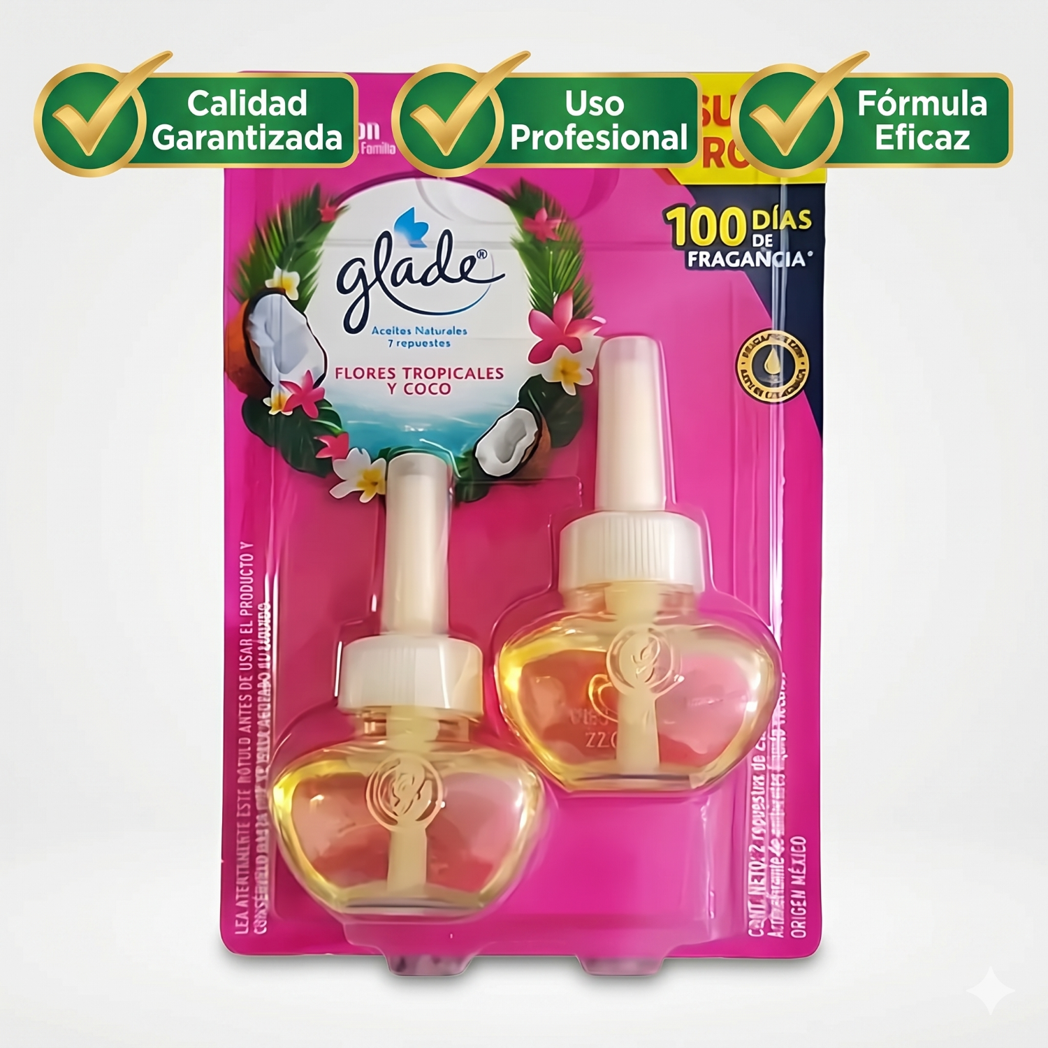 Glade Recarga Aceite Tropical Floral Pack 2-4