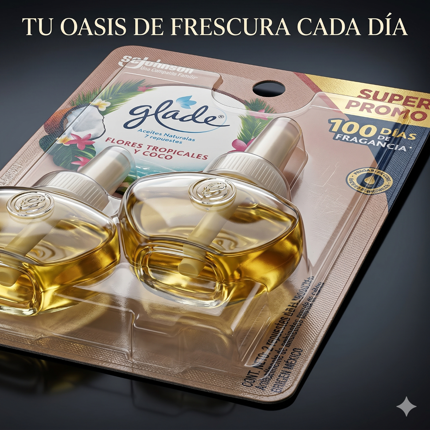Glade Recarga Aceite Tropical Floral Pack 2-5