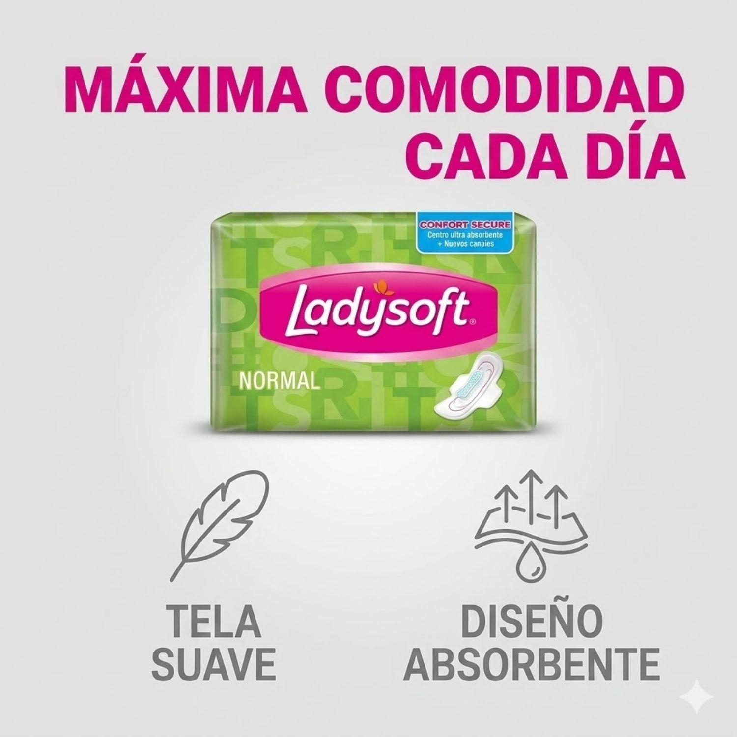 Toallas Femeninas Ladysoft Normal Tela Suave Con Alas 8u-1