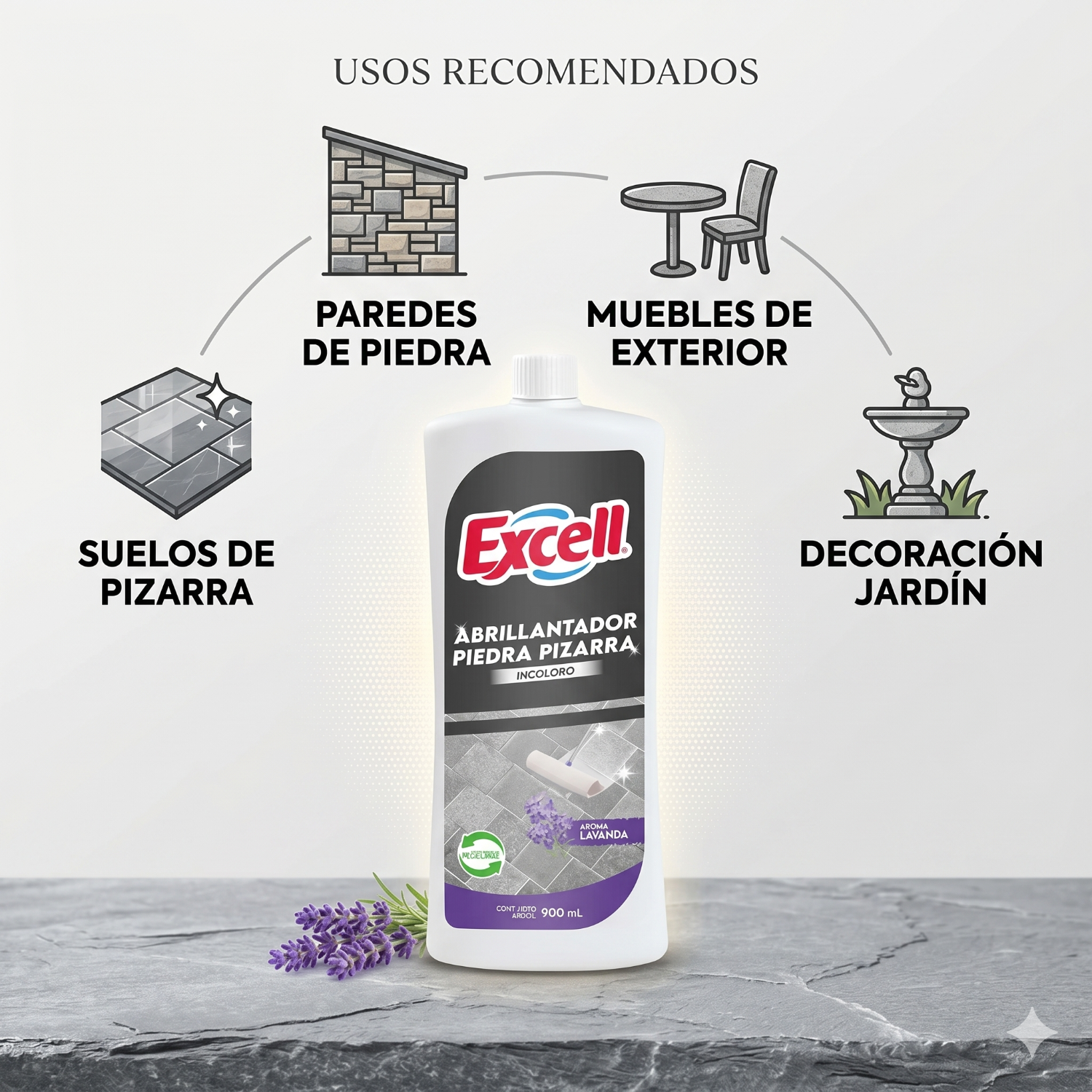 Abrillantador Piedra Pizarra Excell 900ml-2