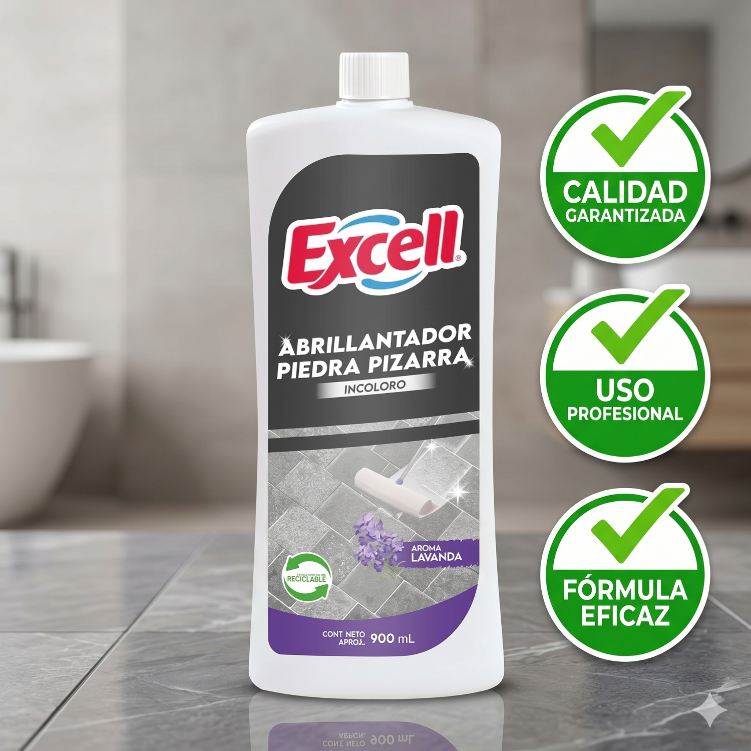 Abrillantador Piedra Pizarra Excell 900ml-4