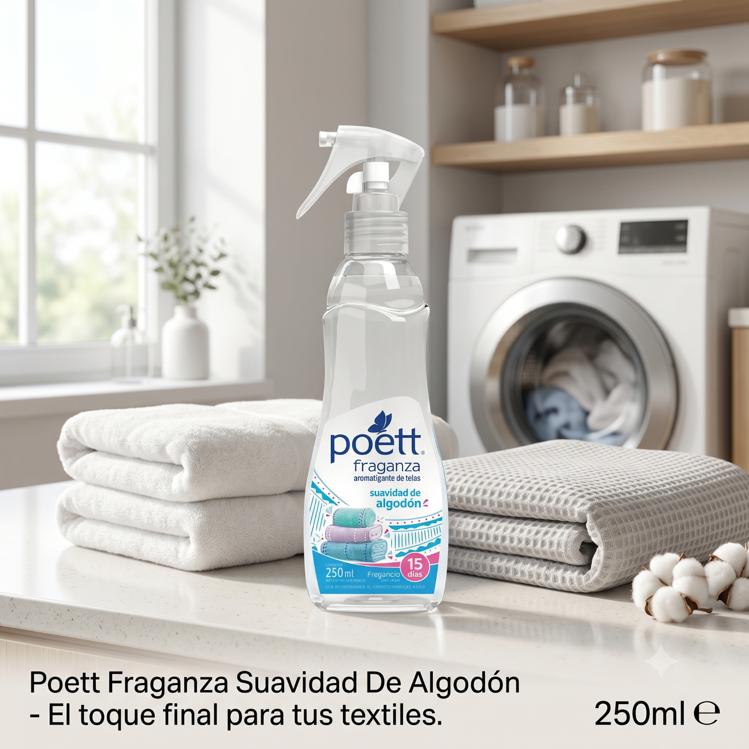 Aromatizante Telas Poett Suavidad Algodon 250ml-4