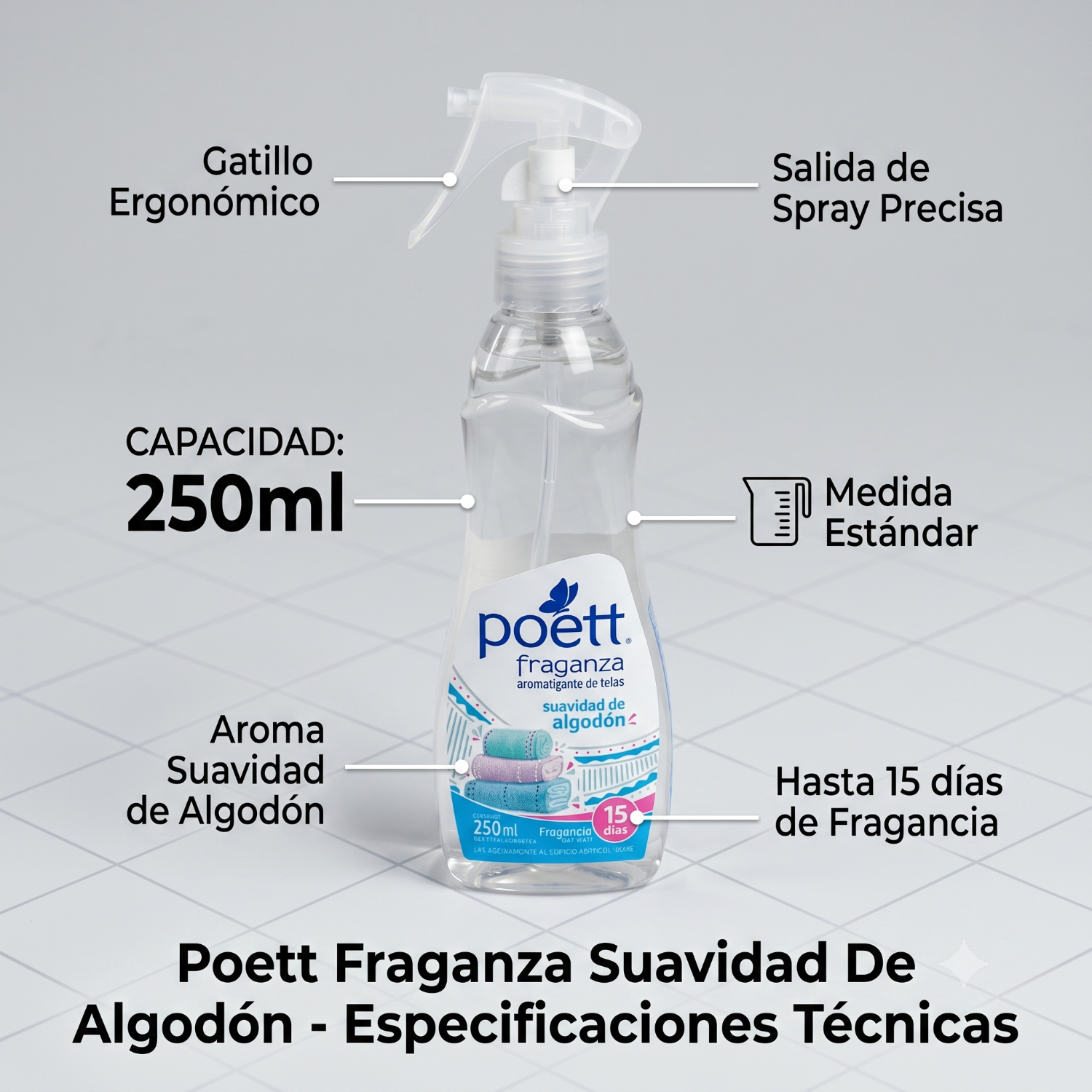 Aromatizante Telas Poett Suavidad Algodon 250ml-3