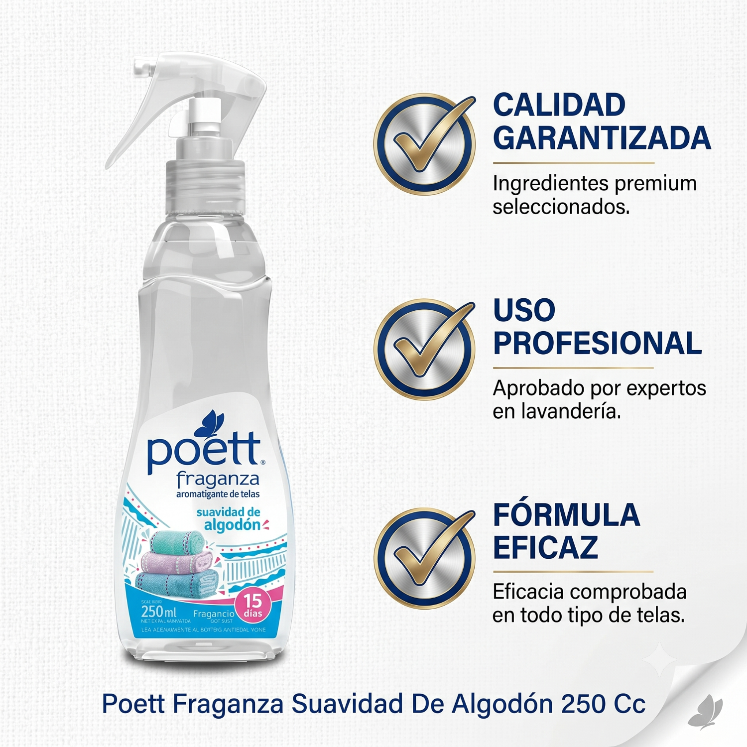 Aromatizante Telas Poett Suavidad Algodon 250ml-5
