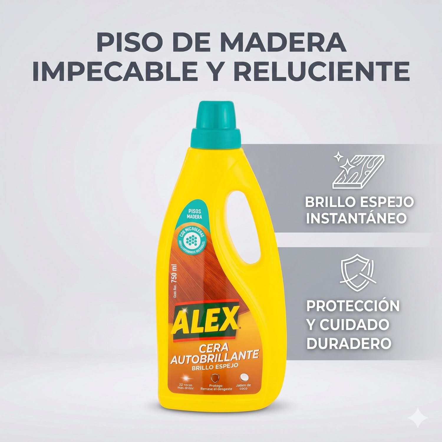 Cera Líquida Autobrillante Alex Piso Madera 750ml-1