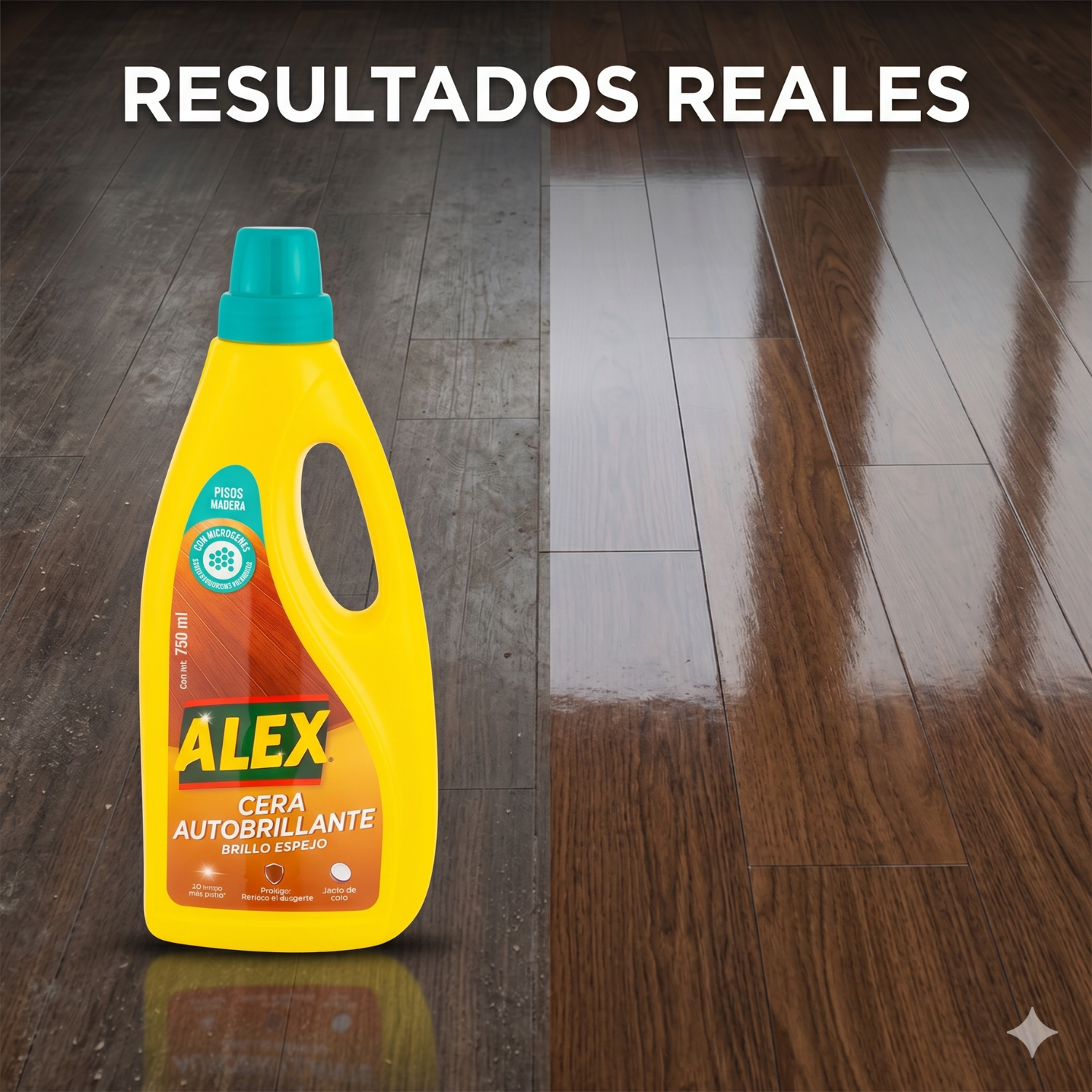 Cera Líquida Autobrillante Alex Piso Madera 750ml-4