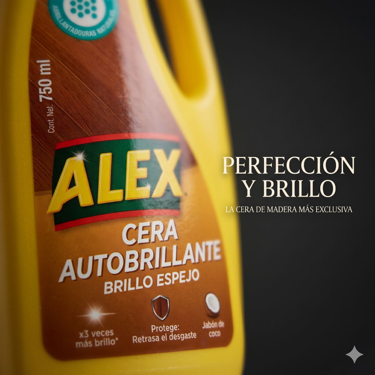 Cera Líquida Autobrillante Alex Piso Madera 750ml-7