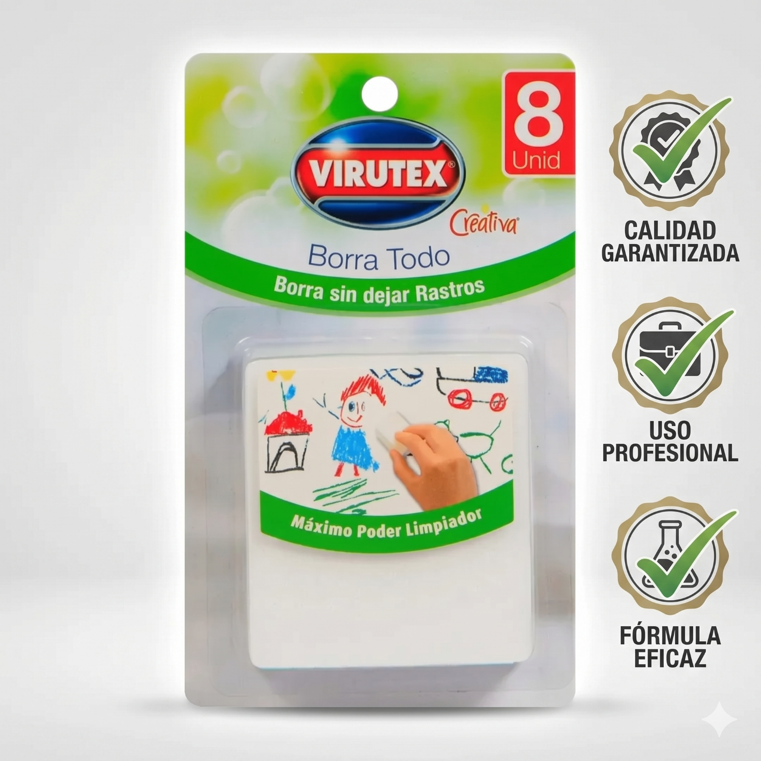 Esponja Mágica Borra Todo Virutex Pack 8 Limpia Paredes-3