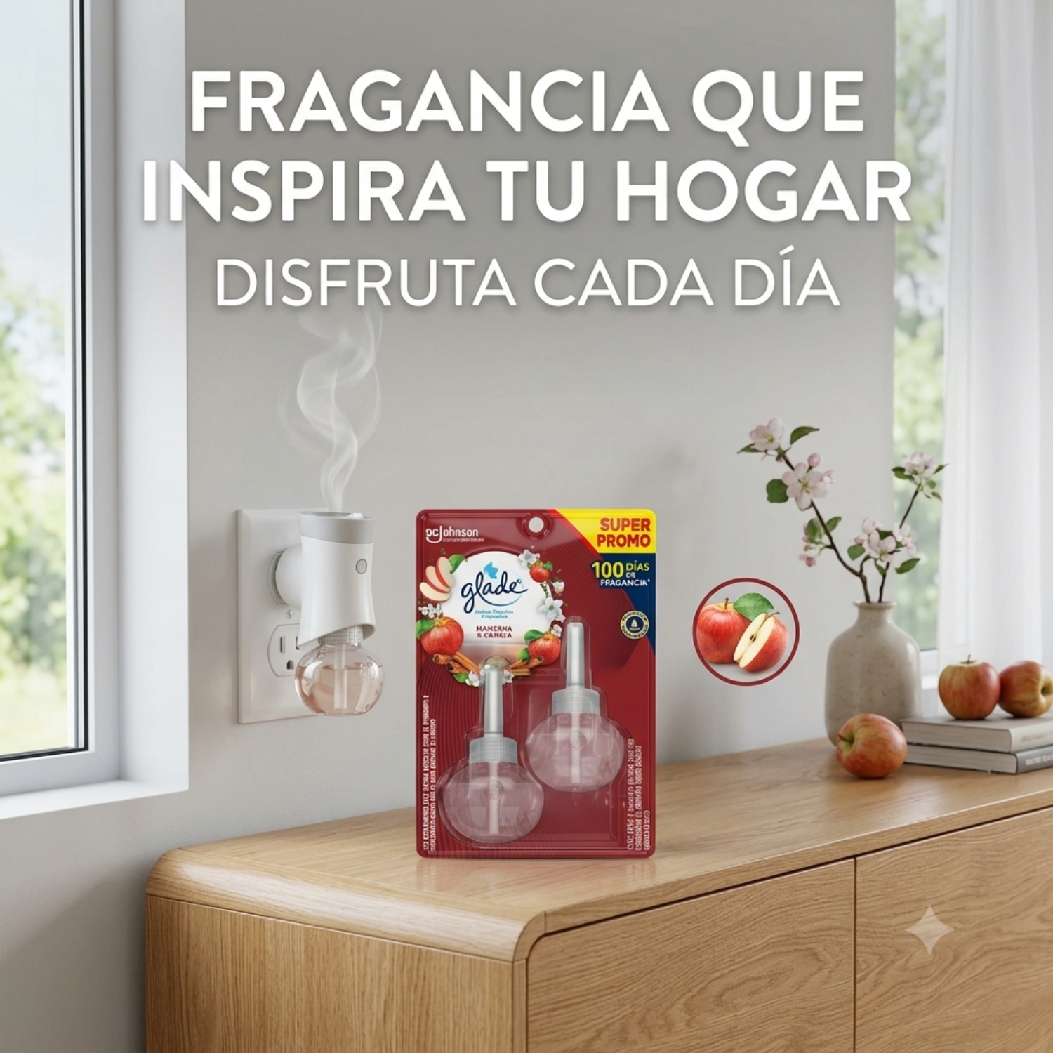 Recarga Glade Aceite Natural Manzana Canela 21ml x2-6
