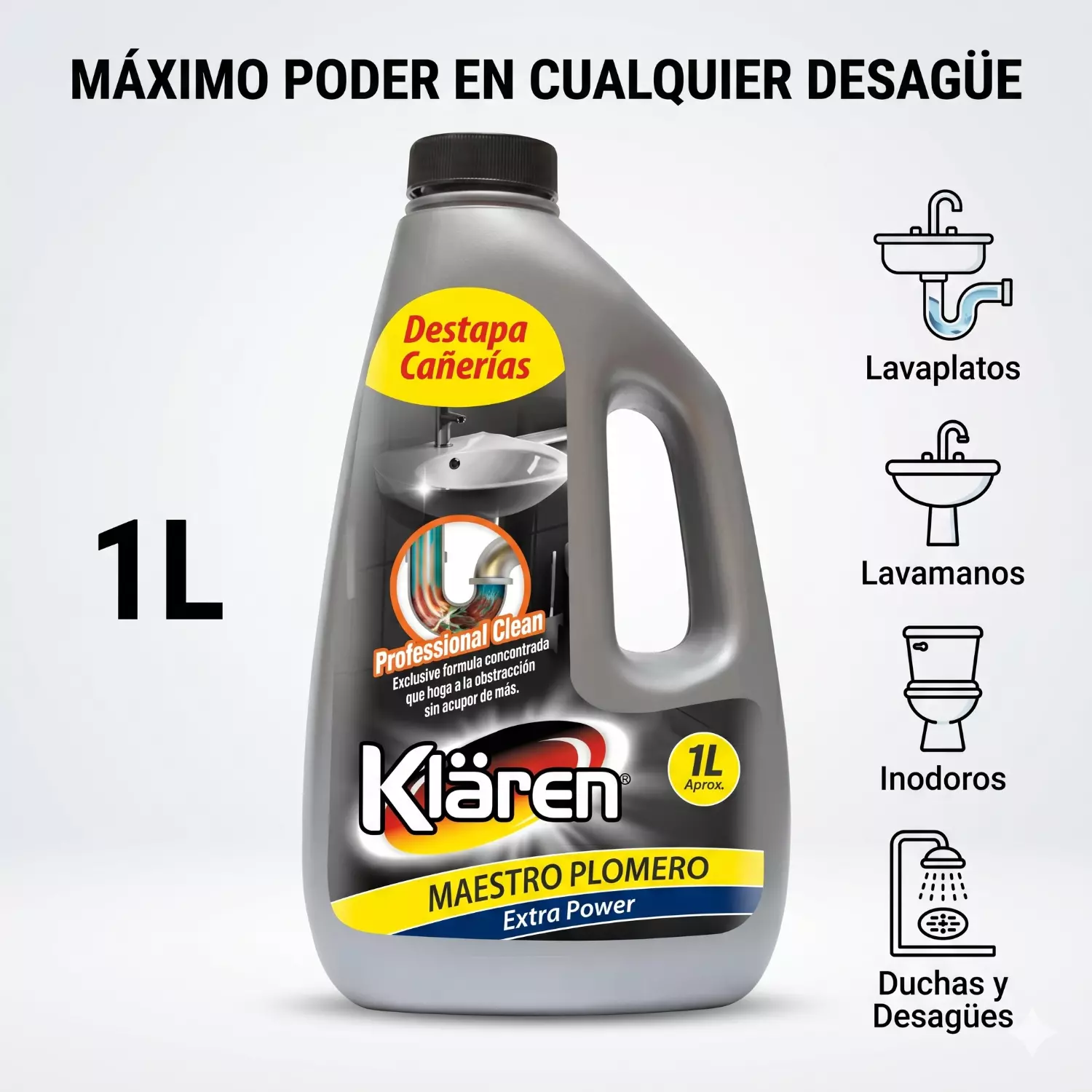 Destapa Cañerias Extra Power Klaren 1l-2