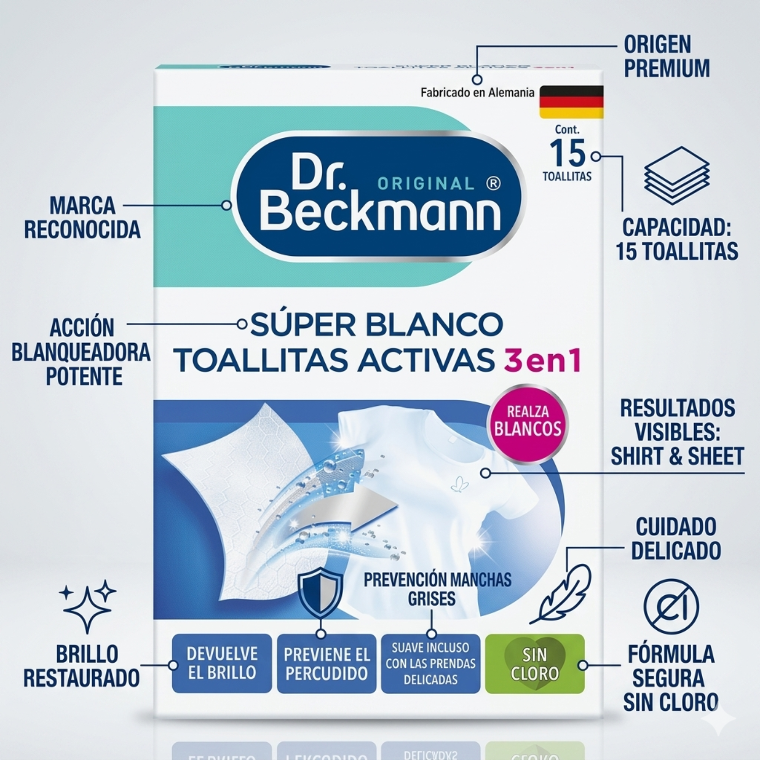 Toallitas Súper Blanco Dr. Beckmann x15 Unid-3