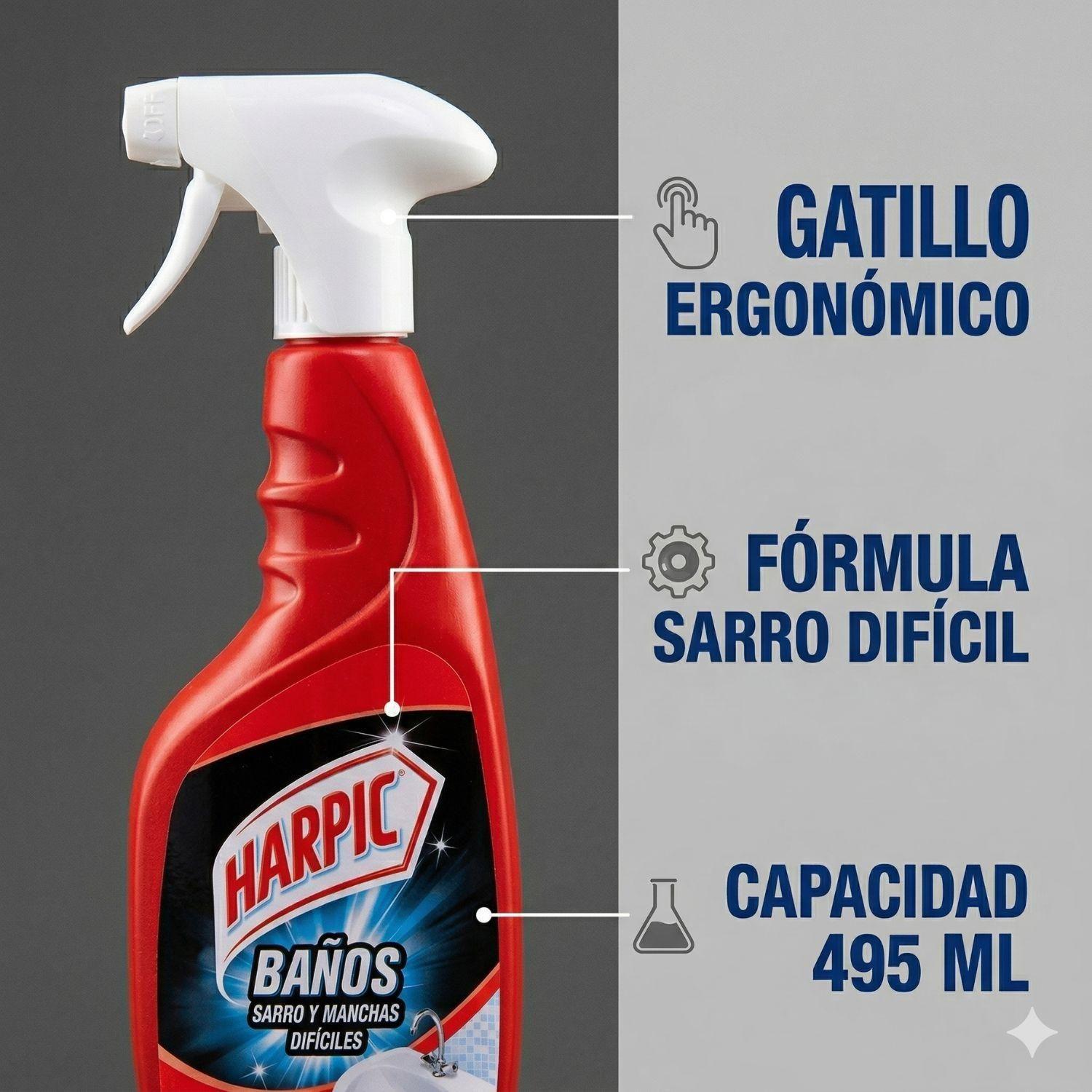 Limpiador Baño Sarro y Manchas Difíciles Gatillo 495 ml-3