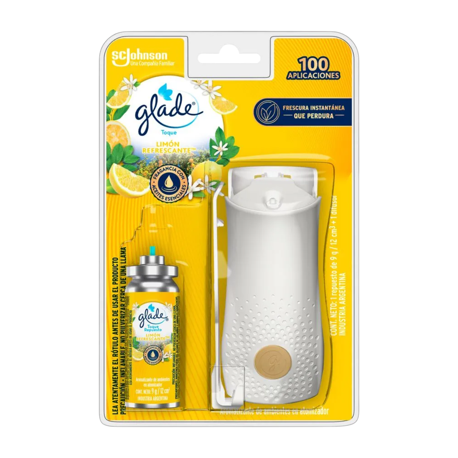 Glade Toque Aparato + Repuesto 9g Aroma Limón Refrescante-0