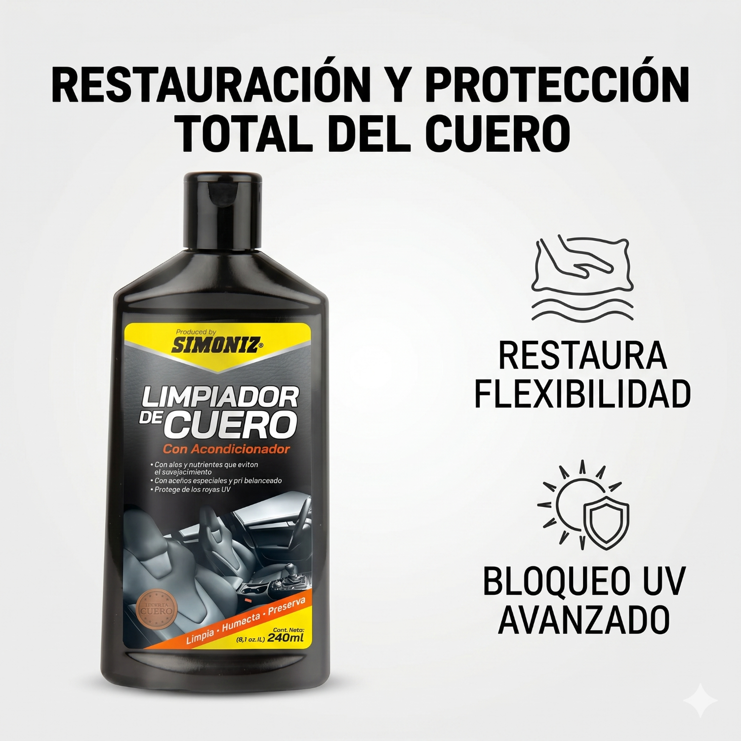 Limpiador de Cuero para Tapicería Simoniz 240 ml-1