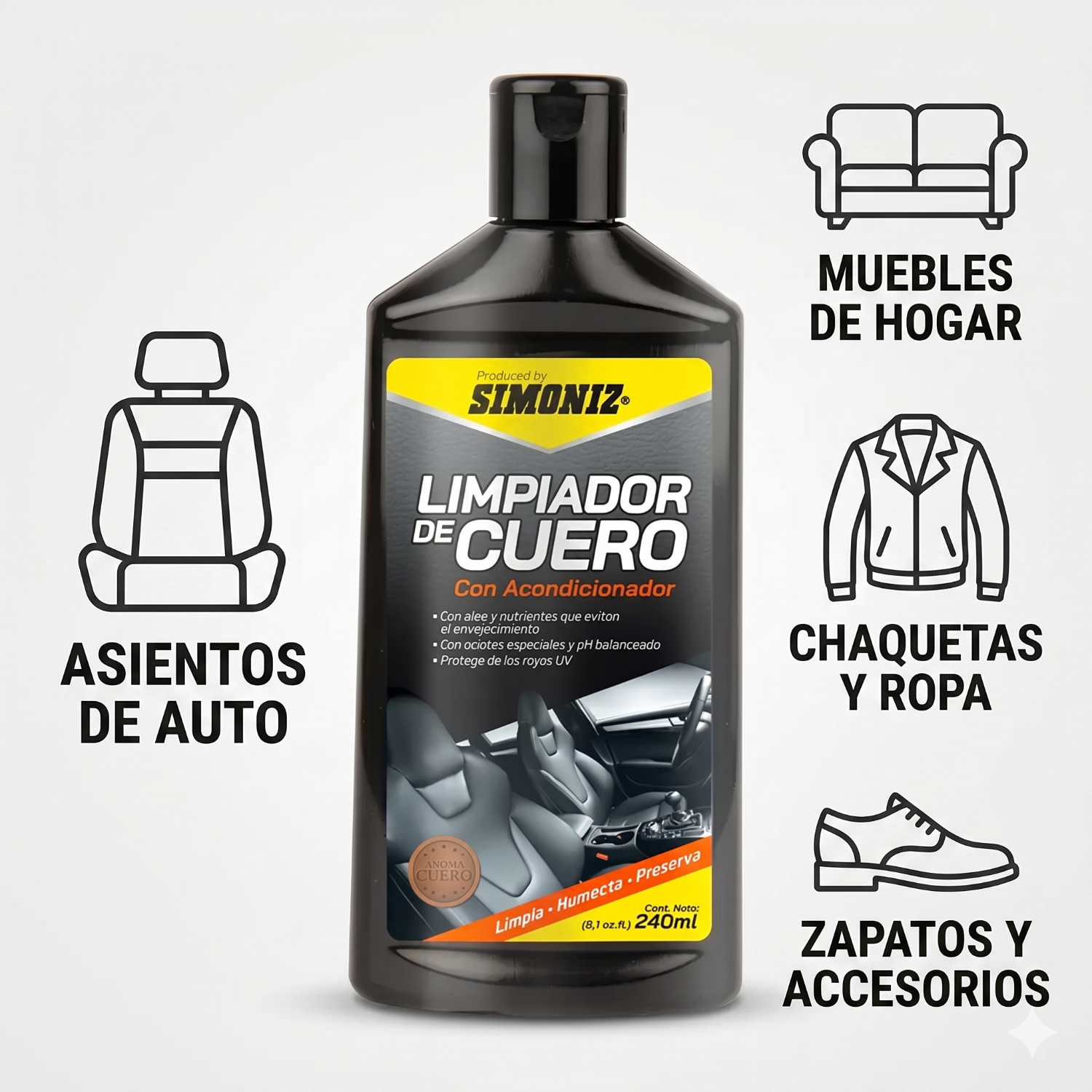 Limpiador de Cuero para Tapicería Simoniz 240 ml-2