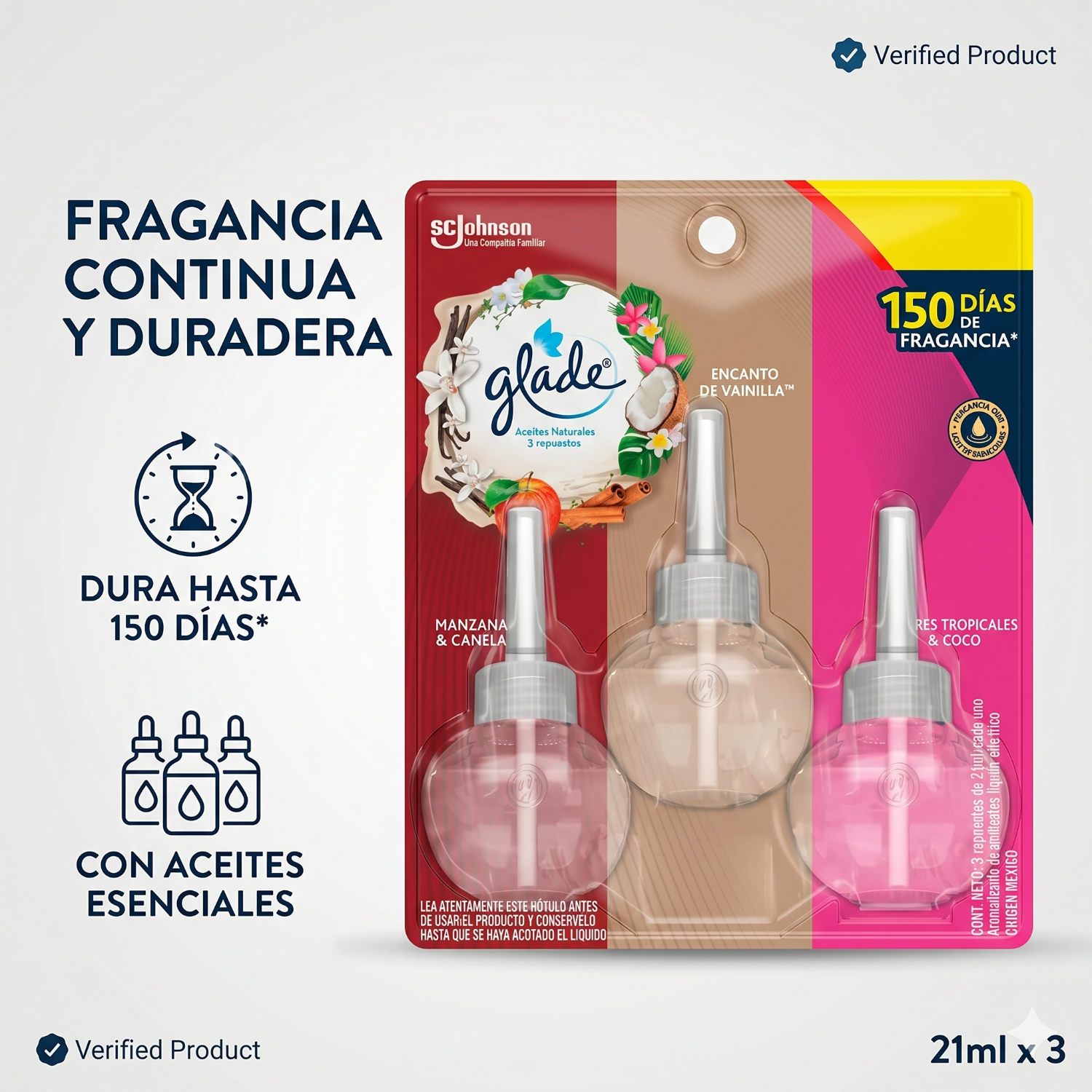 Recarga Glade Aceite Natural Surtido 21ml x3 Unid-1