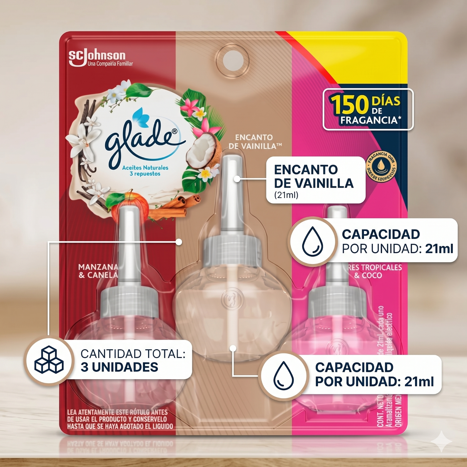 Recarga Glade Aceite Natural Surtido 21ml x3 Unid-3