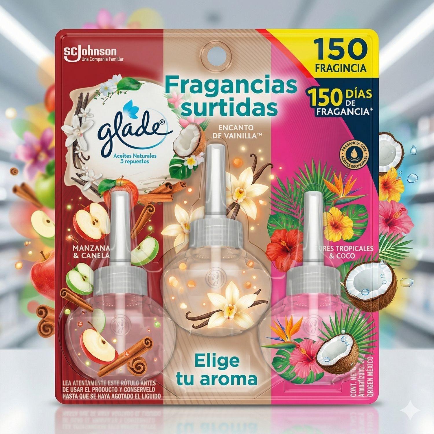 Recarga Glade Aceite Natural Surtido 21ml x3 Unid-4