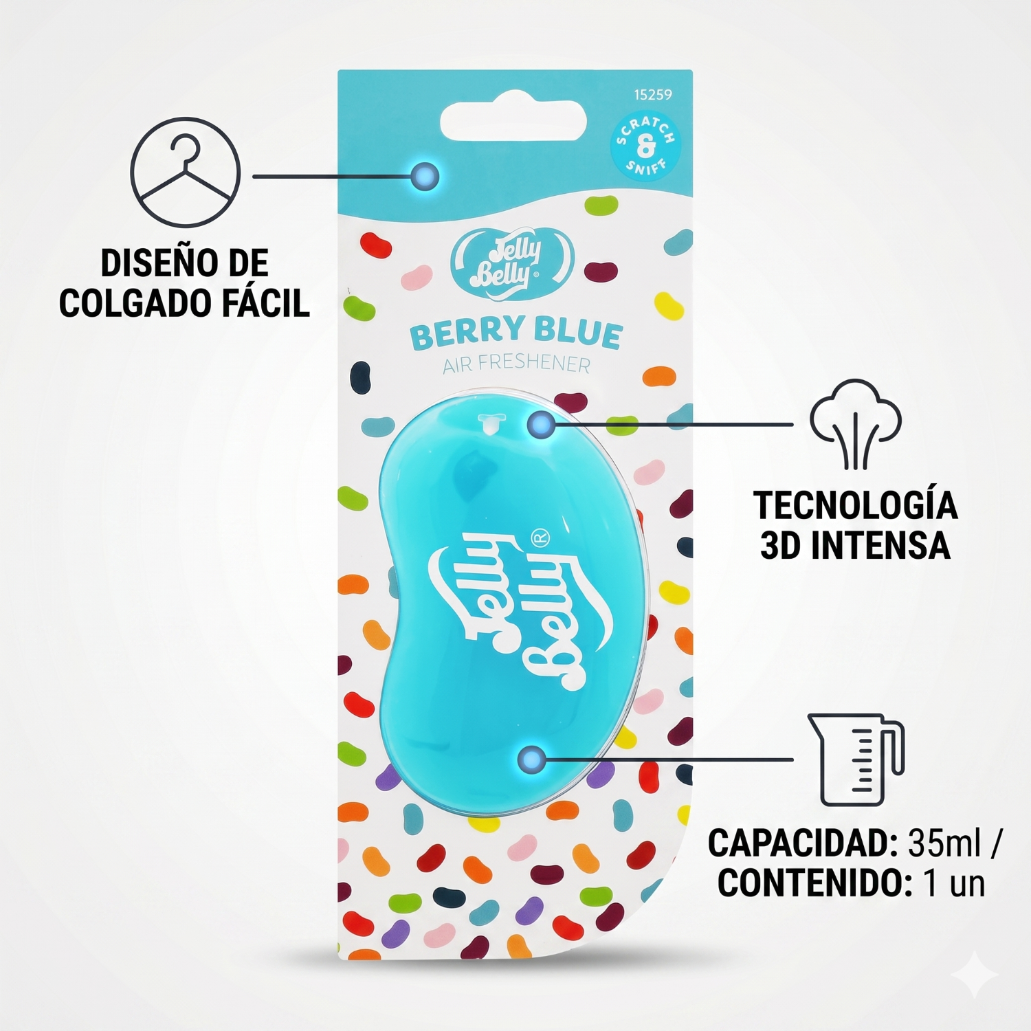 Aromatizante Jelly Belly 3D Berry Blue - Arándano 1 un.-3