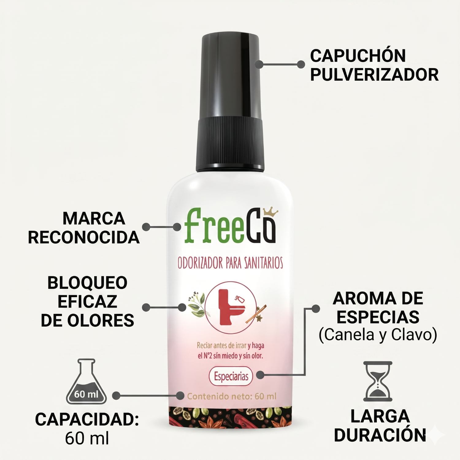 Desodorante Para Inodoros Freeco Especias 60 ml-4