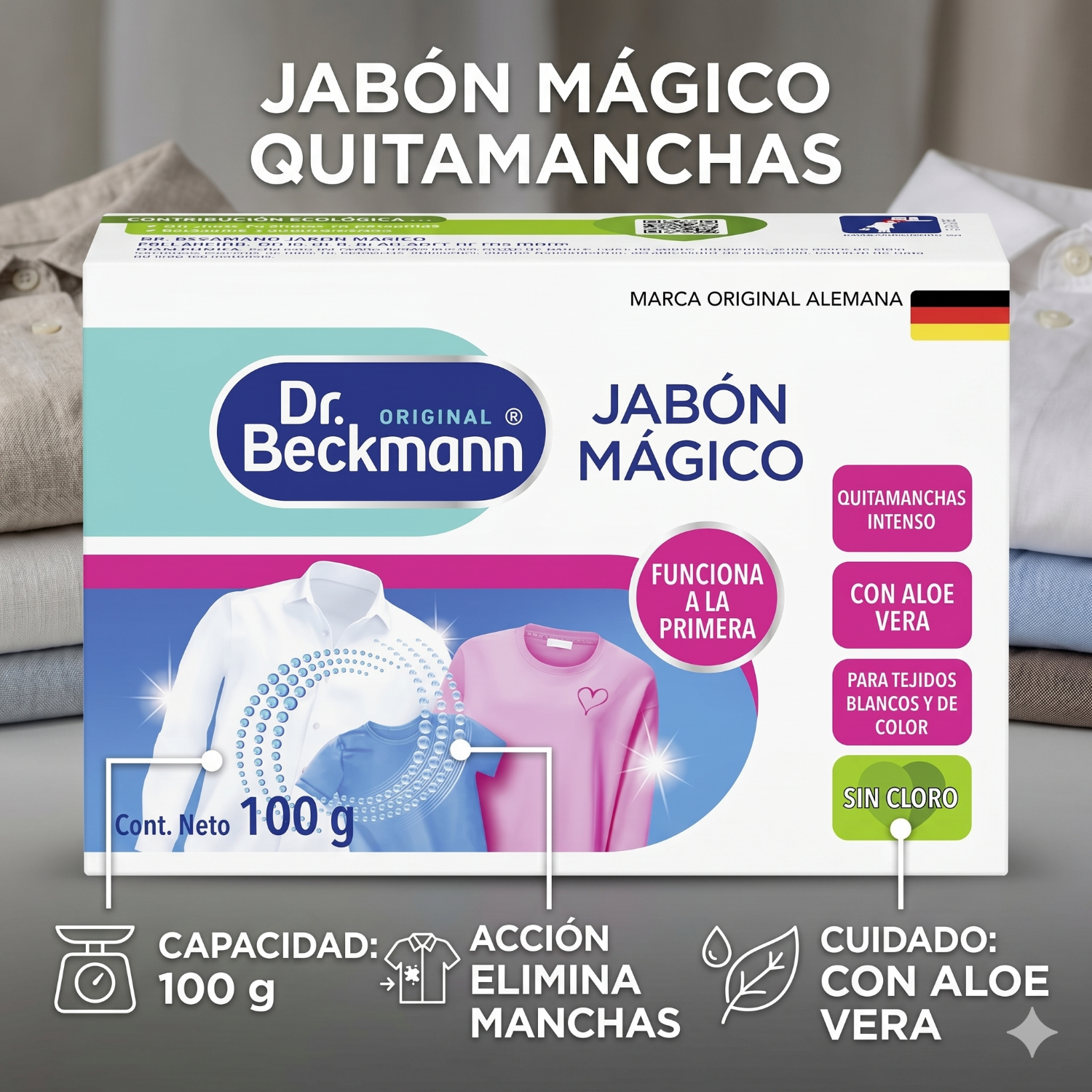 Jabón Mágico Quitamanchas Para Ropa Y Tapicería 100grs-2