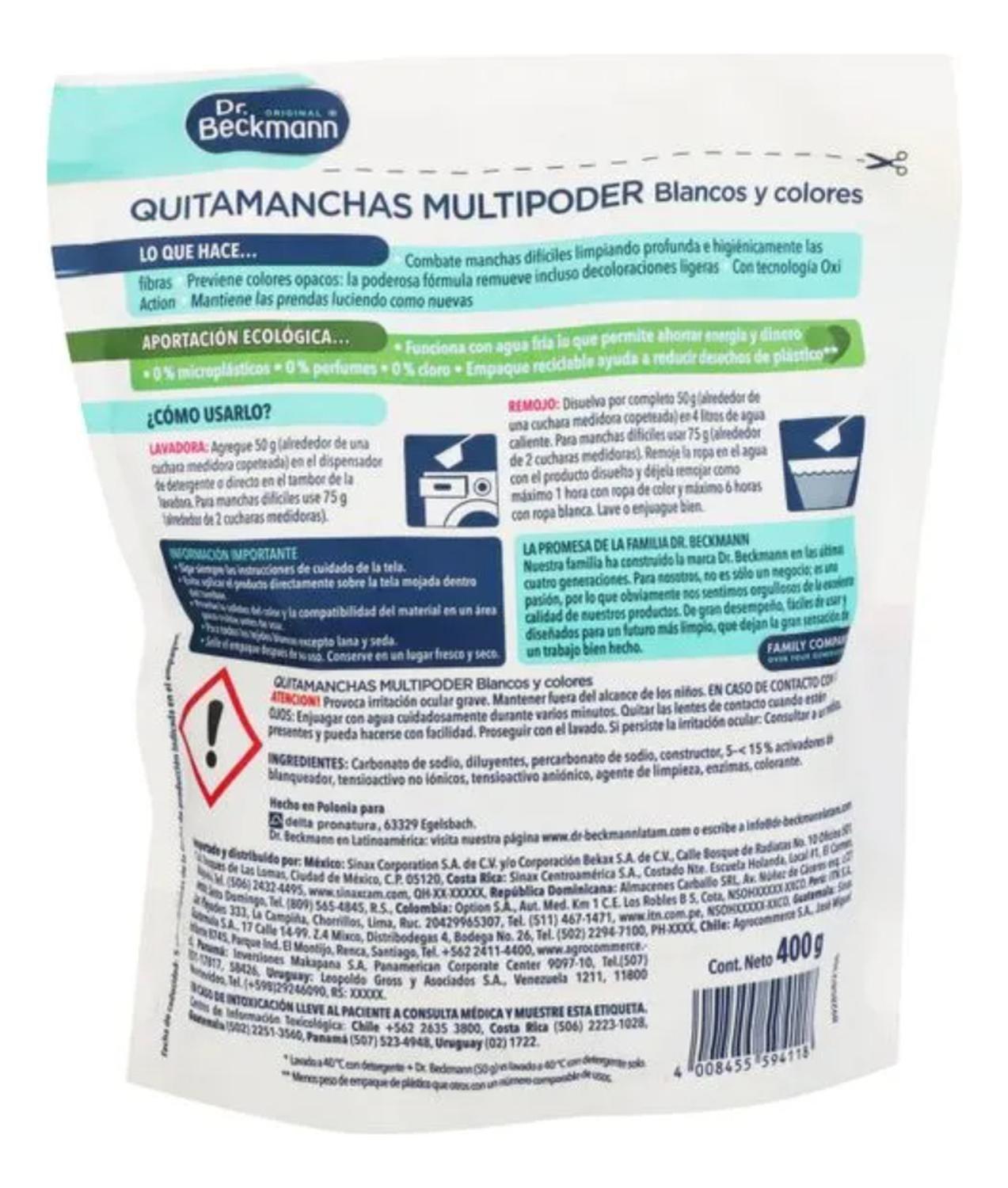 Quitamanchas Blancos Y Colores Dr. Beckmann 400gr-1